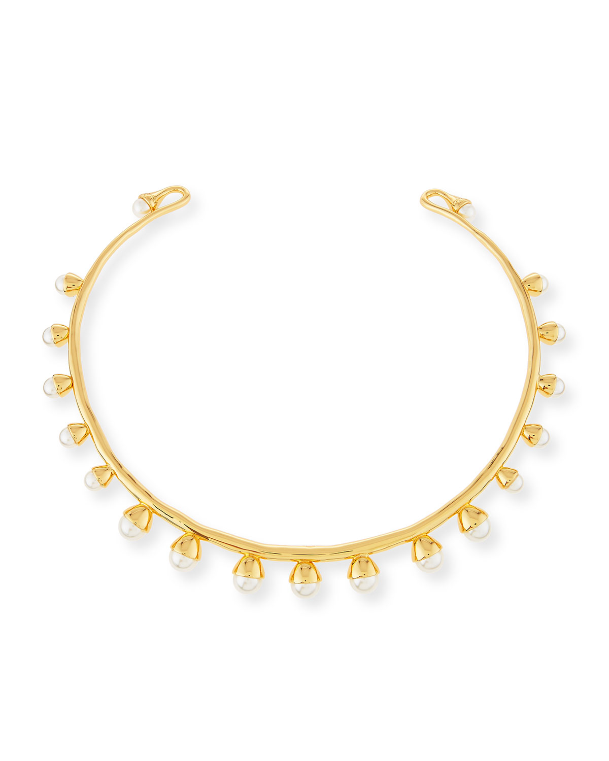 Tory burch Pearly Bud Collar Necklace in Metallic Lyst