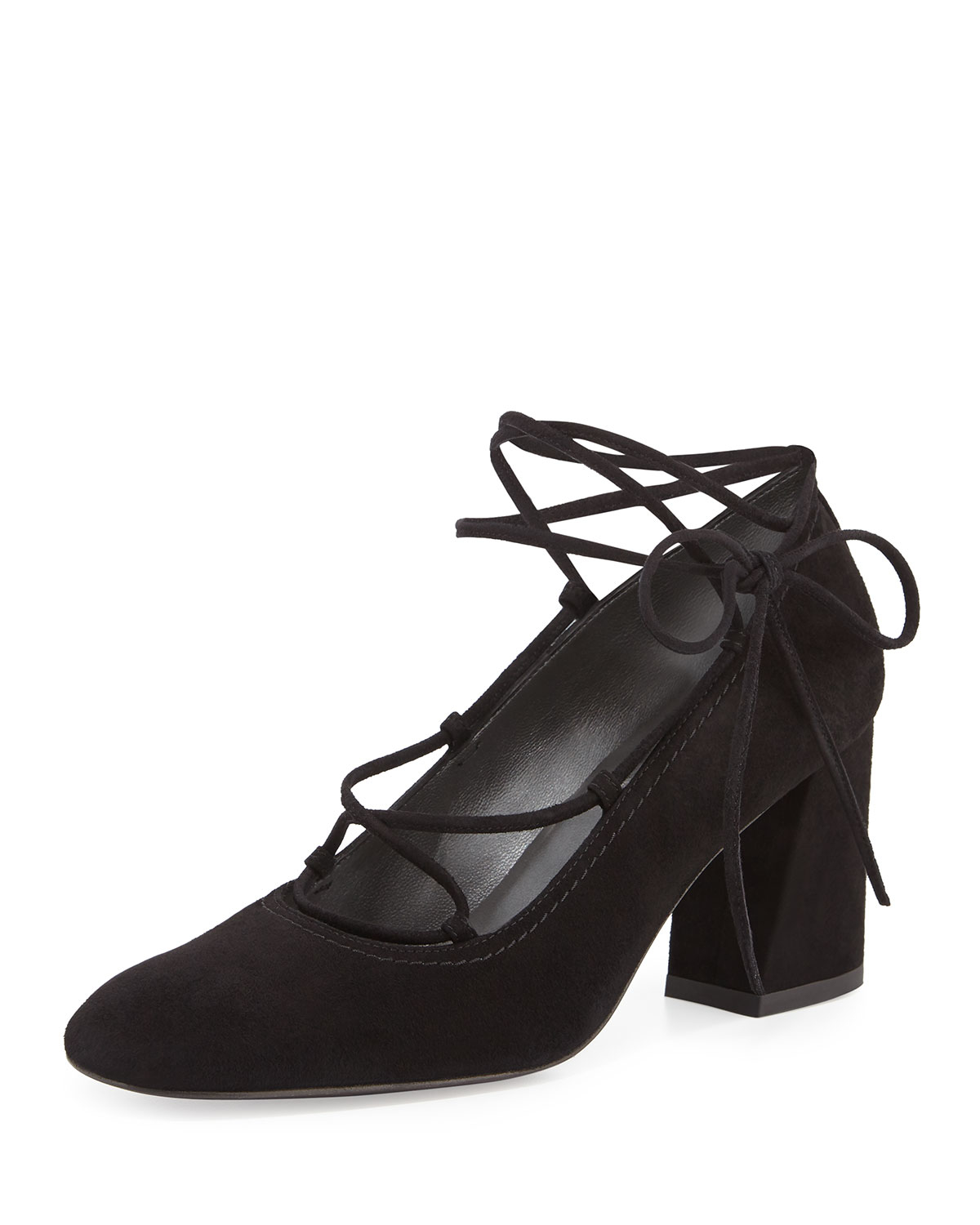 black lace up pumps
