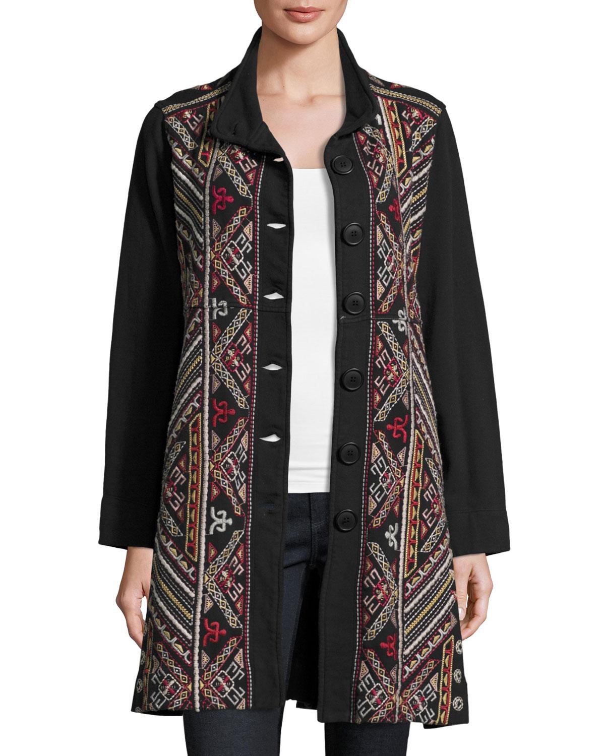 Lyst - Johnny Was Landon Embroidered Military Jacket in Black