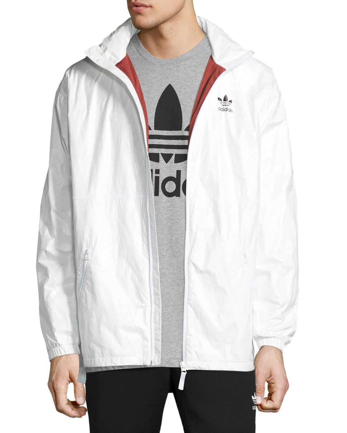 Lyst Adidas Originals Wind Resistant Zip Front Hooded Track Jacket In White For Men