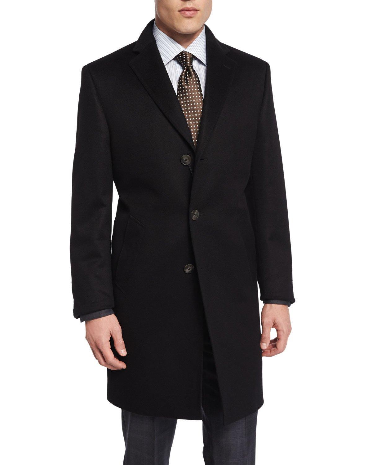 Neiman marcus Cashmere Three-button Long Coat in Black for Men | Lyst