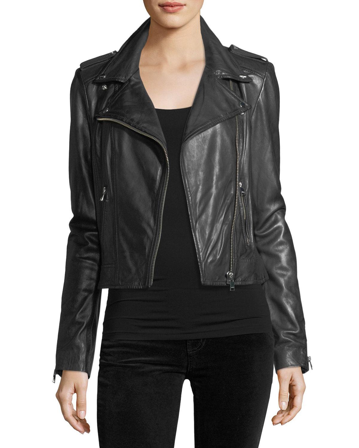 Lamarque Classic Leather Biker Jacket In Black Save Lamarque Women S Black Classic Leather Biker Jacket
