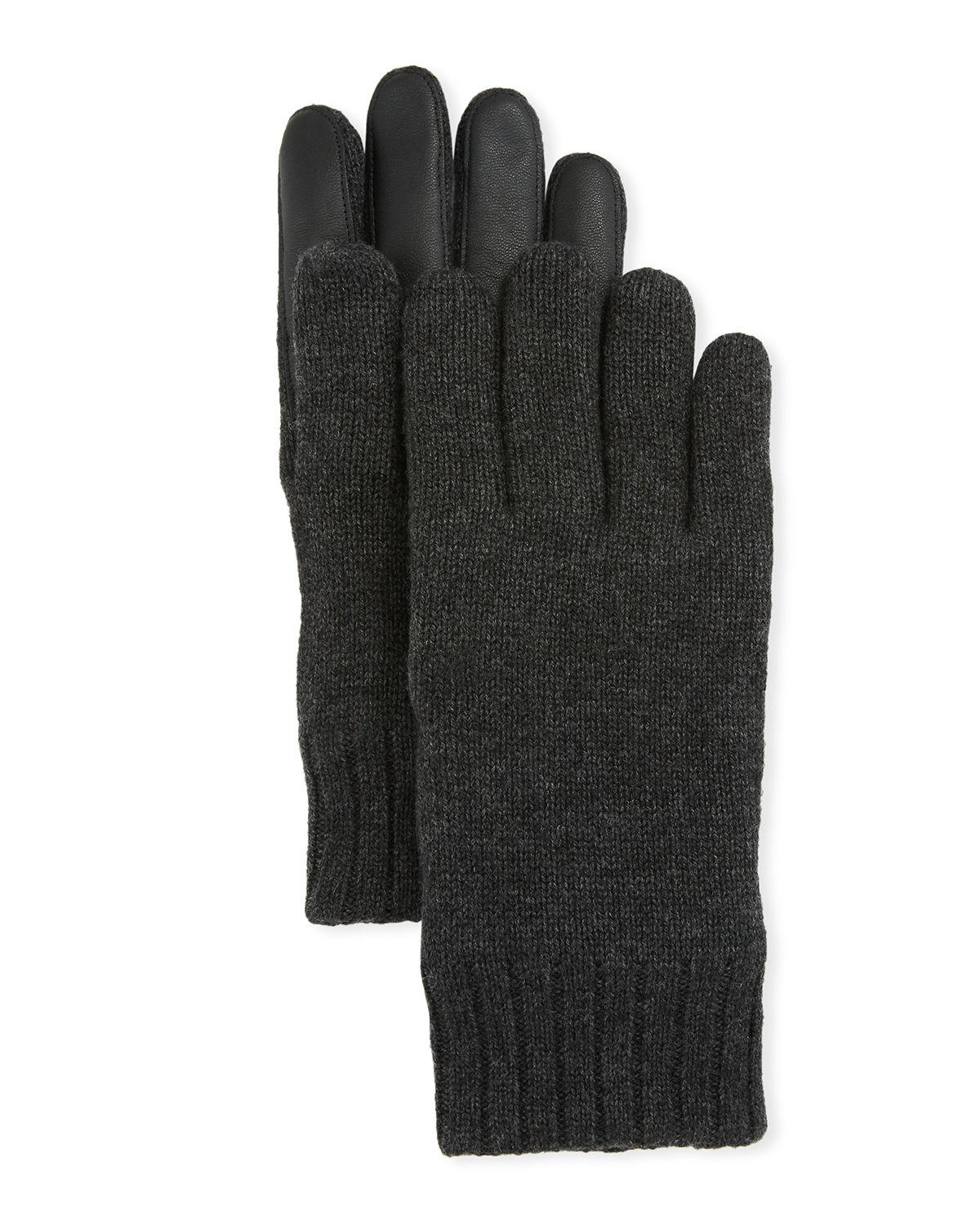Lyst - UGG Men's Knit Touchscreen Gloves With Conductive Leather Palm ...