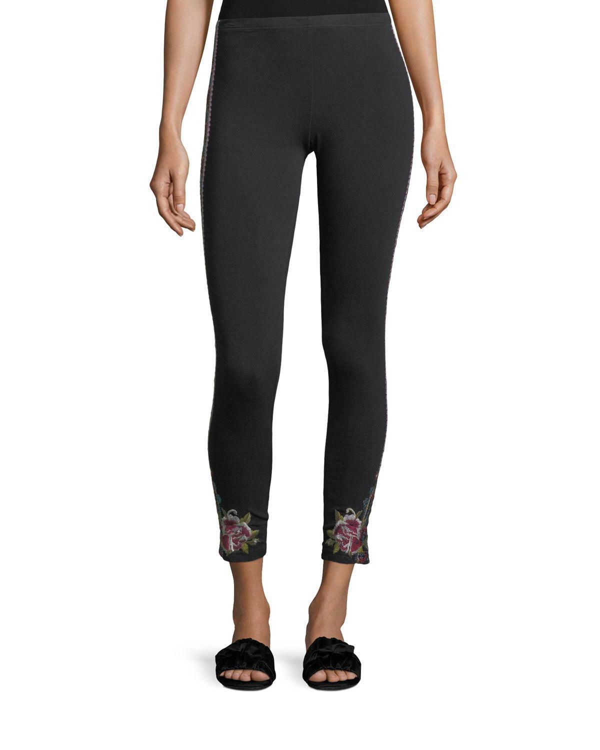 Lyst Johnny Was Langley Embroidered Cropped Leggings in Black