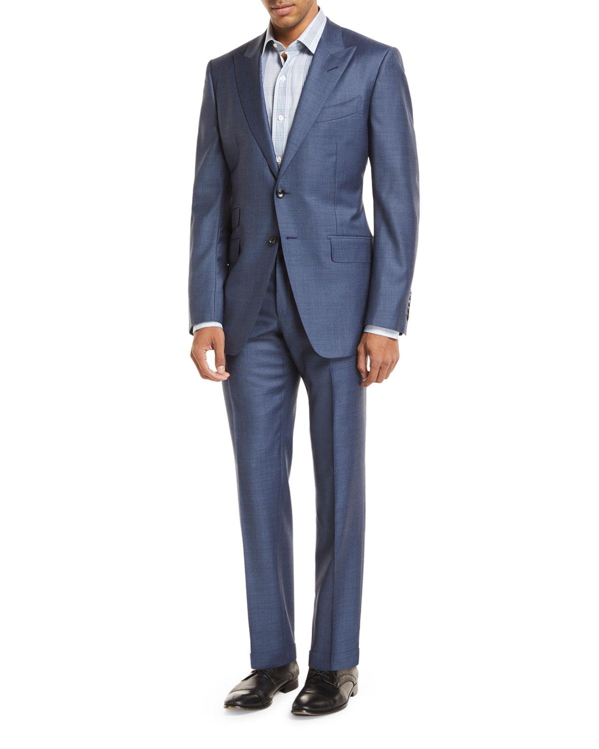 Lyst - Tom Ford Sharkskin Wool Two-piece Suit in Blue for Men