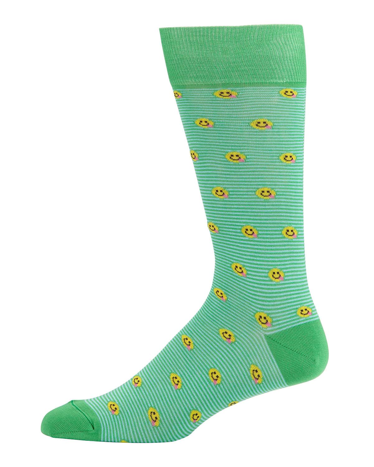 Neiman Marcus Men's Emoji Striped Socks in Green for Men Lyst