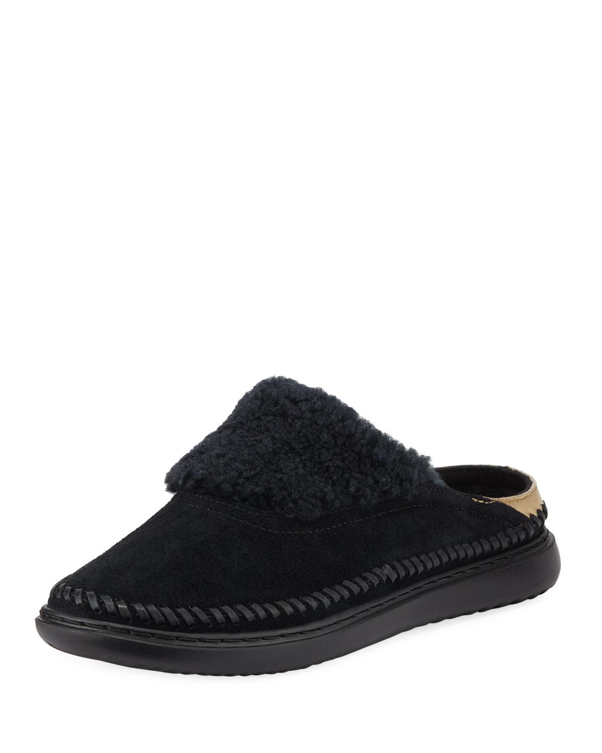 black slipper mules