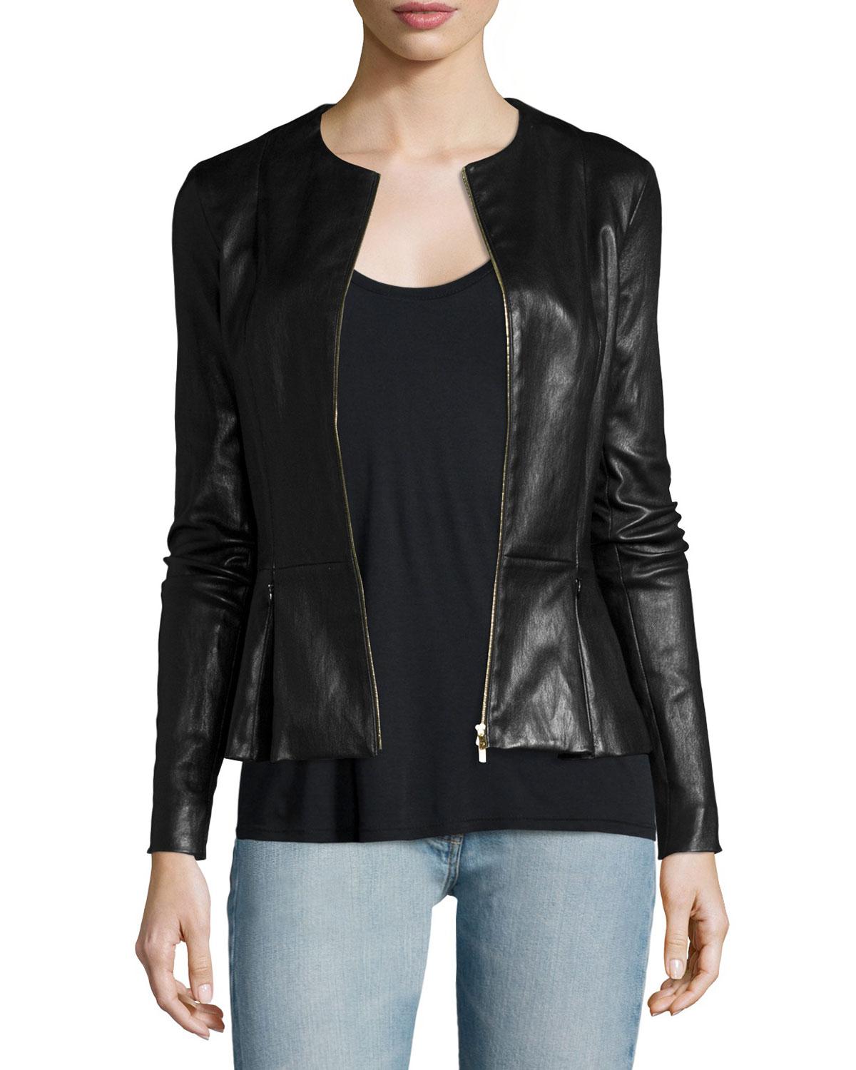 Lyst - The Row Anasta Zip-front Leather Jacket Black in Black