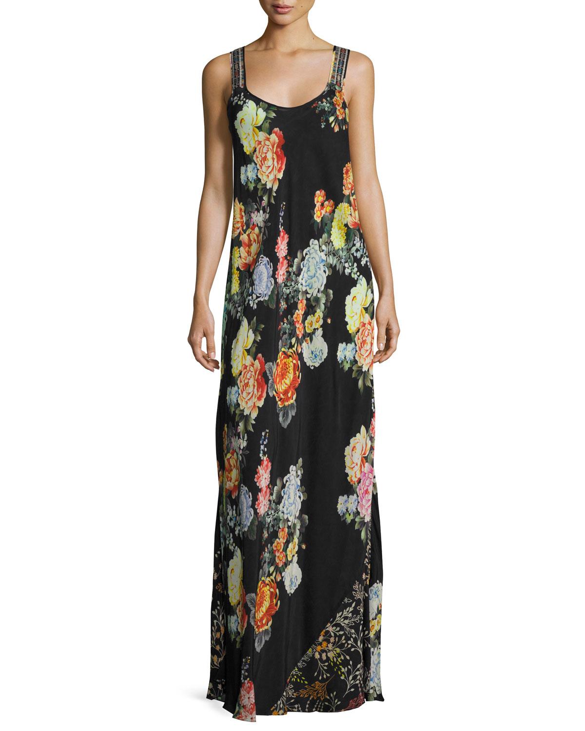 Johnny Was Cotton Mixed-print Maxi Dress in Black Pattern (Black ...