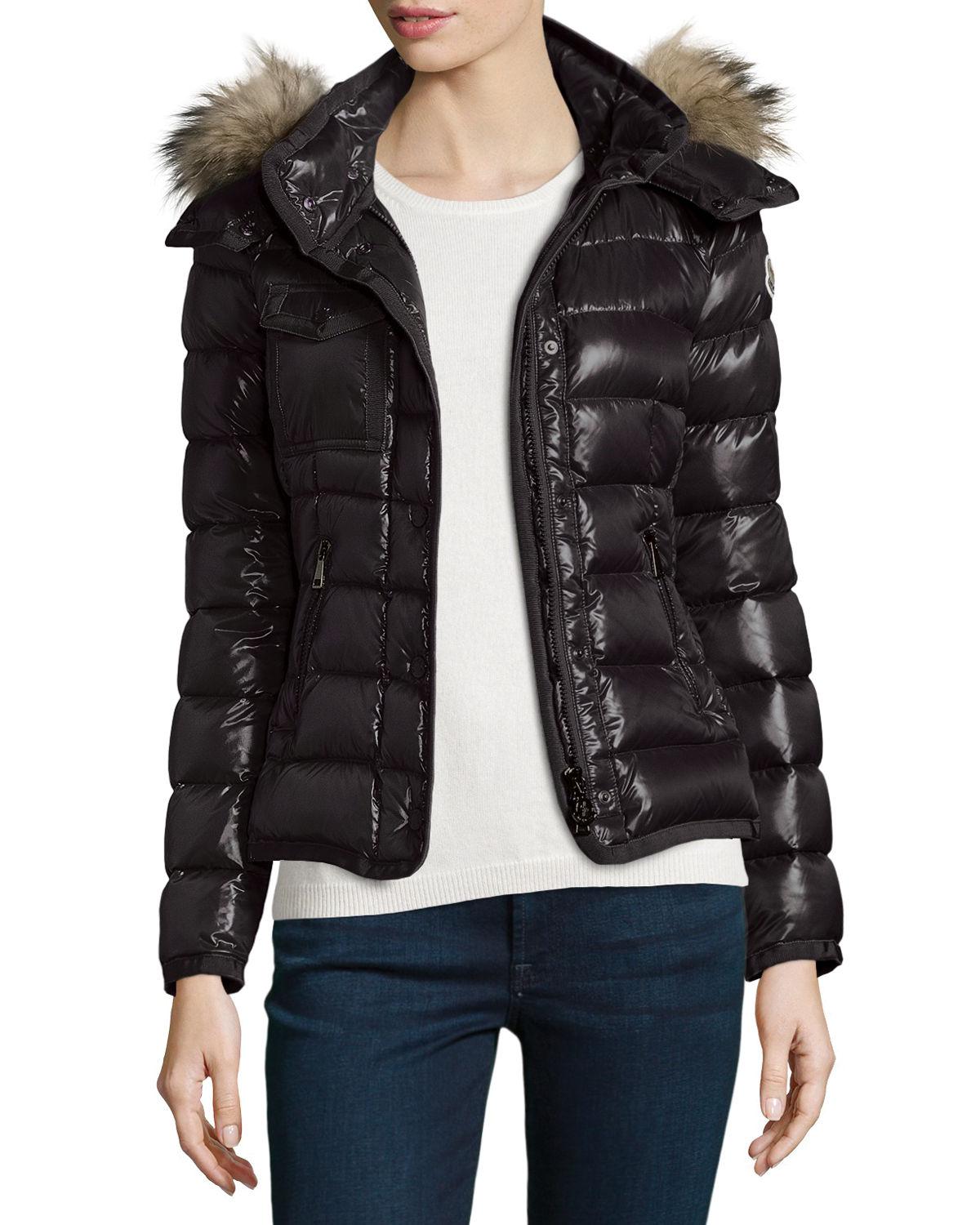 Lyst - Moncler Armoise Shiny Quilted Jacket in Black