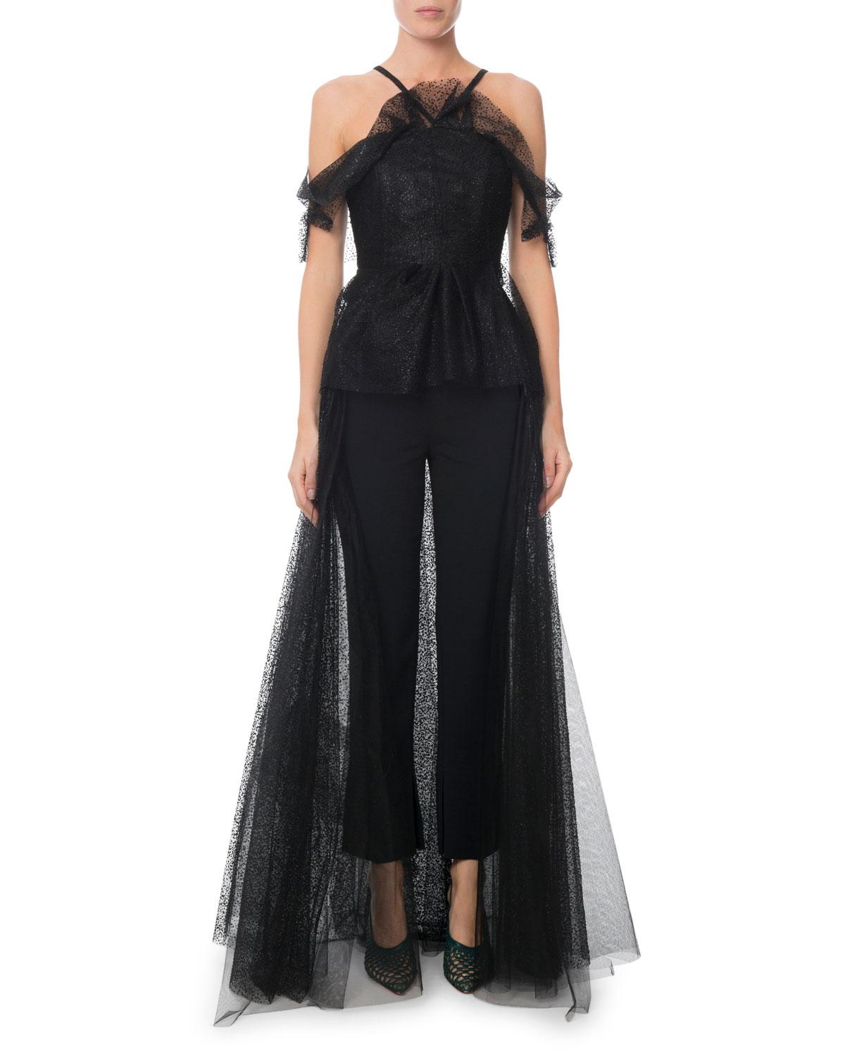 Lyst - Roland Mouret 'kendray' Embellished Tulle Drape Overlay Off ...