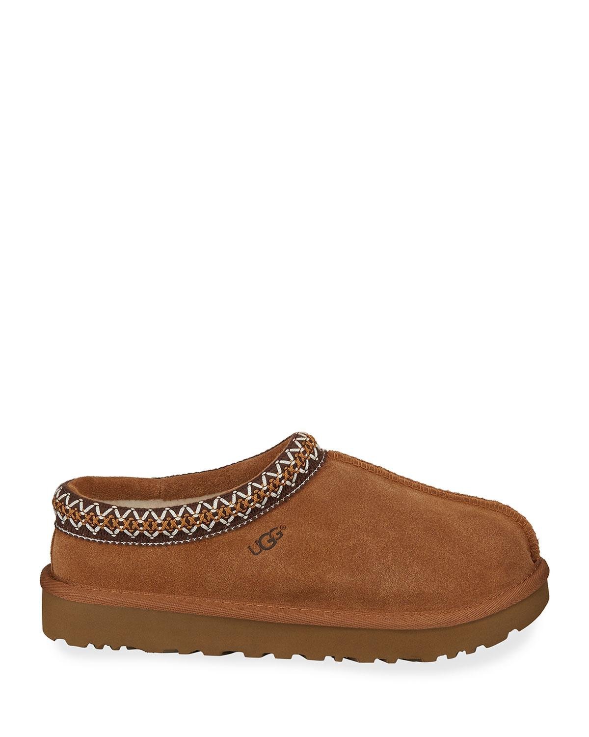 UGG Tasman Suede Fur-lined Slippers in Chestnut (Brown) - Lyst