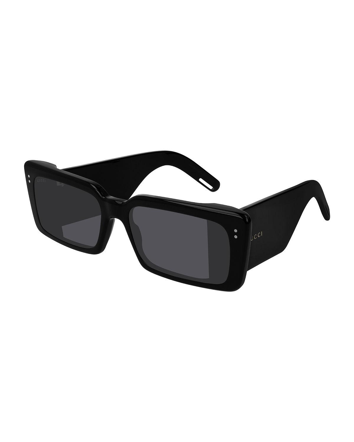 Gucci Two Tone Chunky Rectangle Sunglasses In Black For Men Lyst