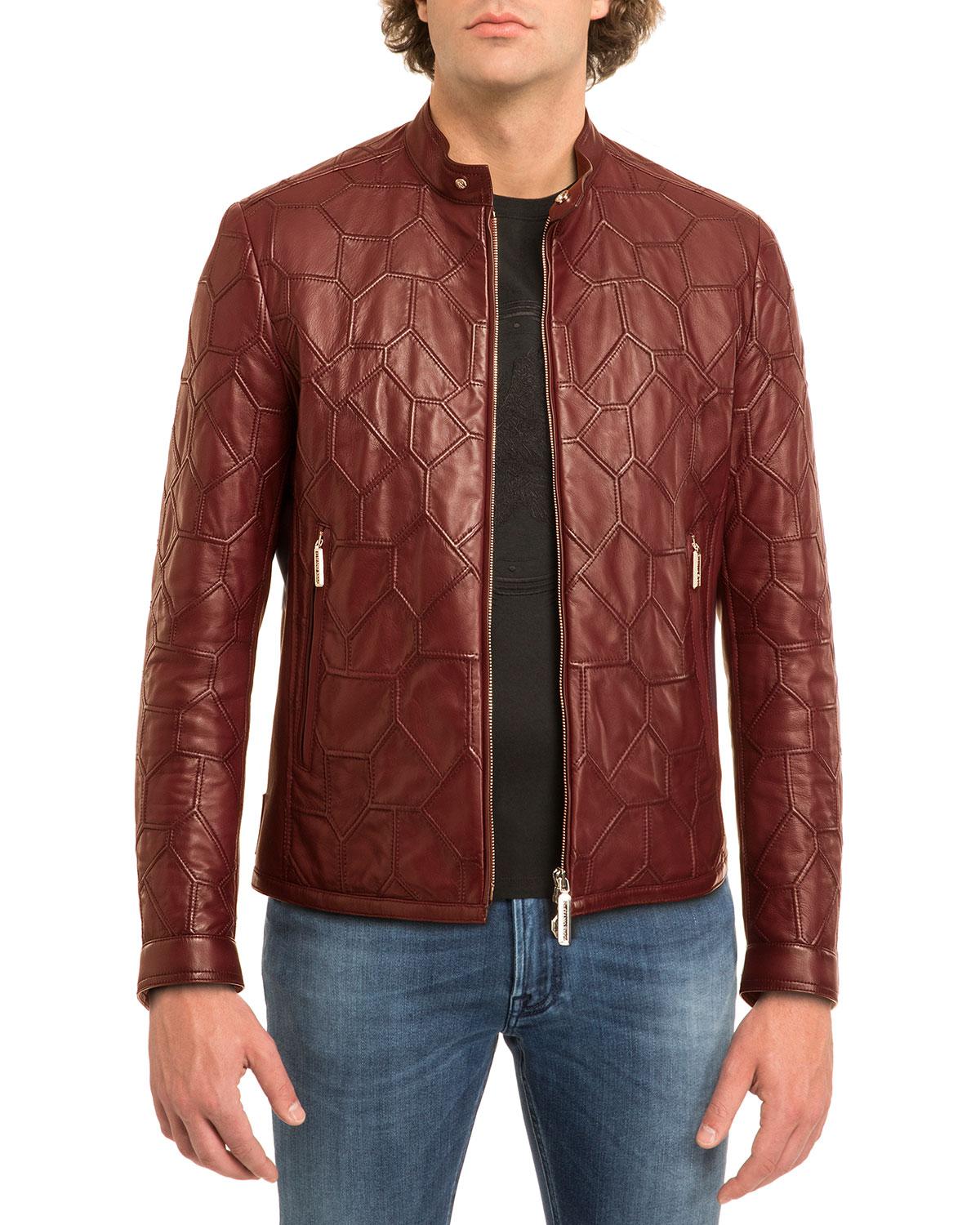 Lyst Stefano Ricci Tiled Calf Leather Jacket In Red For Men Stefano Ricci Men S Red Tiled Calf Leather Jacket