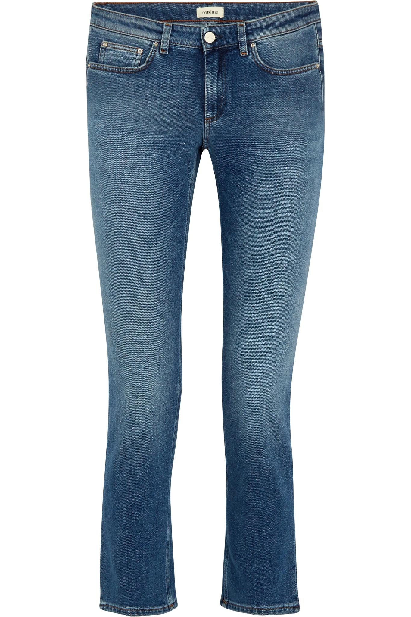 Lyst - Totême Cropped Mid-rise Straight-leg Jeans in Blue