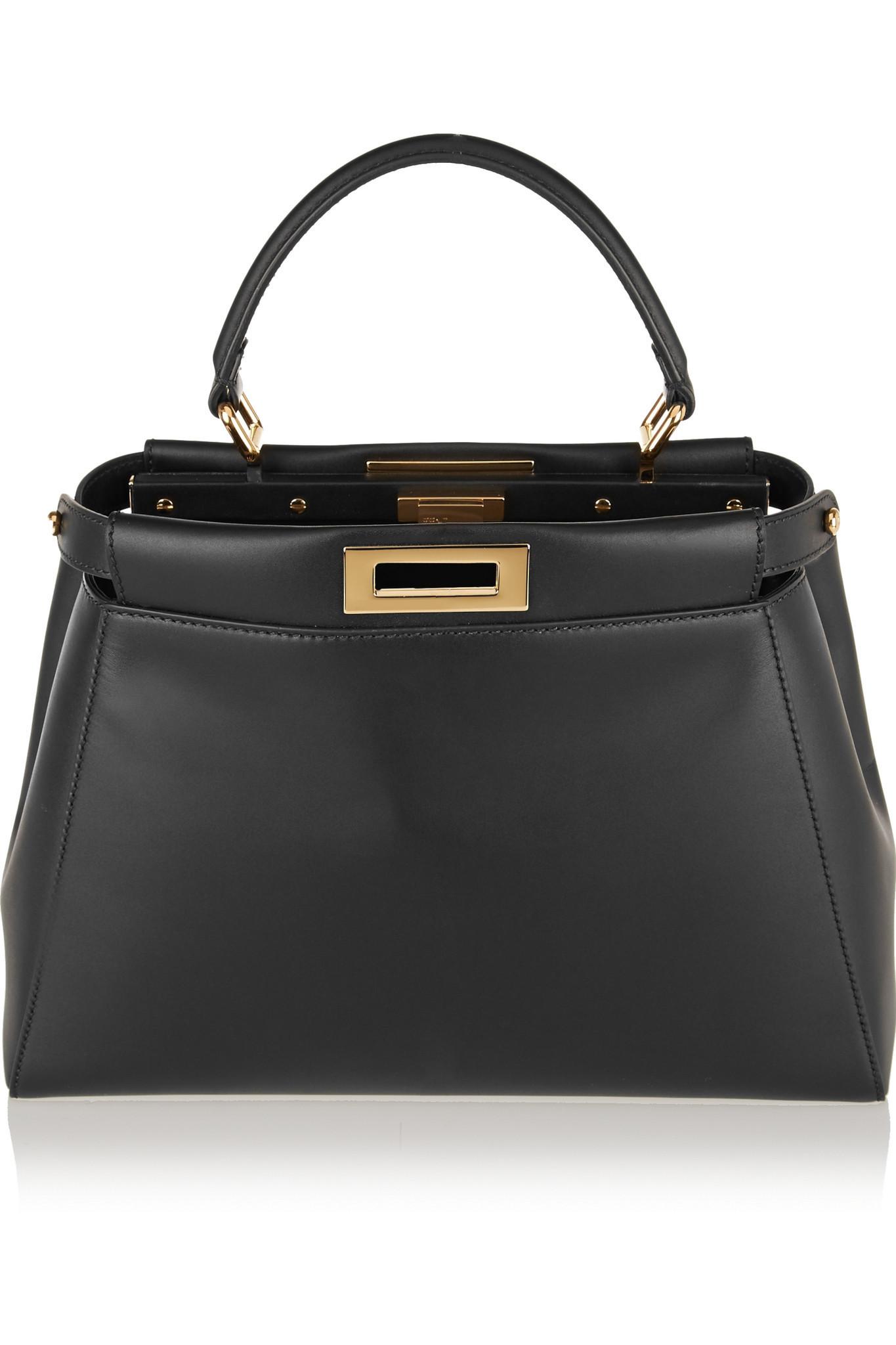 Lyst - Fendi Peekaboo Medium Leather Tote in Black