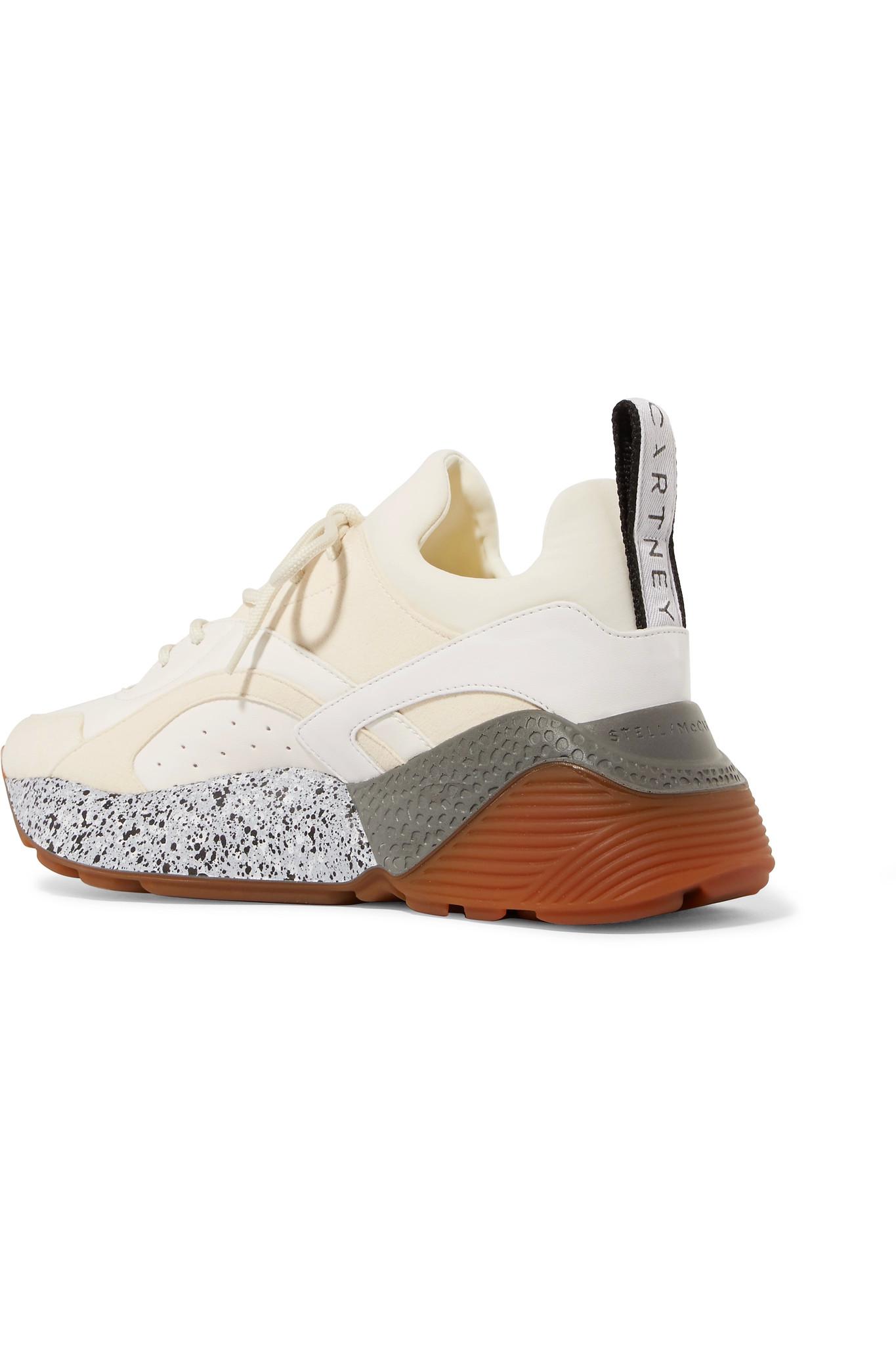 Stella McCartney Eclypse Faux Leather And Suede Sneakers in White - Lyst