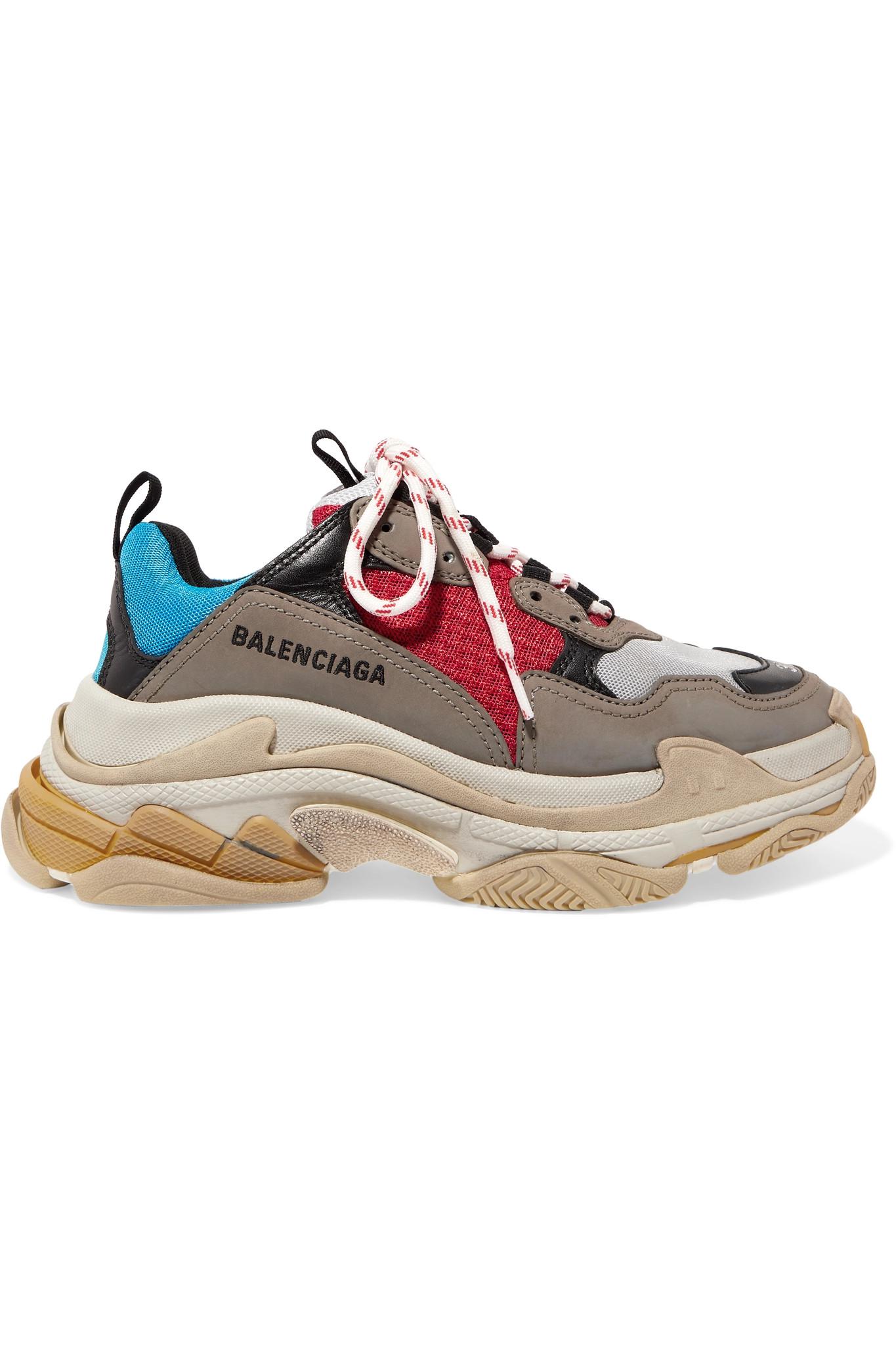 Lyst - Balenciaga Triple S Logo-embroidered Leather ...