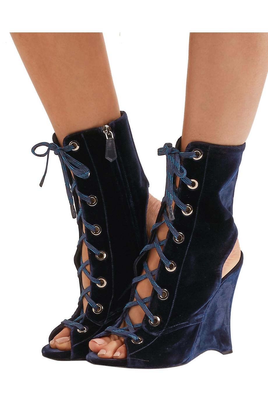 light blue lace up boots