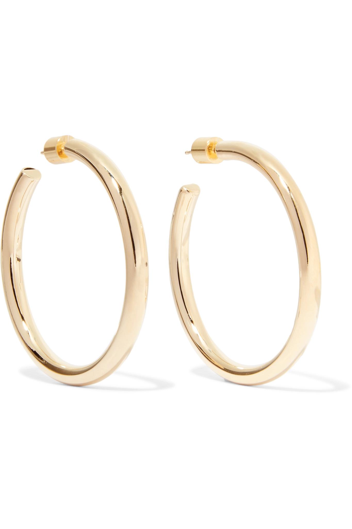 Lyst Jennifer Fisher Baby Lilly Gold Plated Hoop Earrings In Metallic Jennifer Fisher