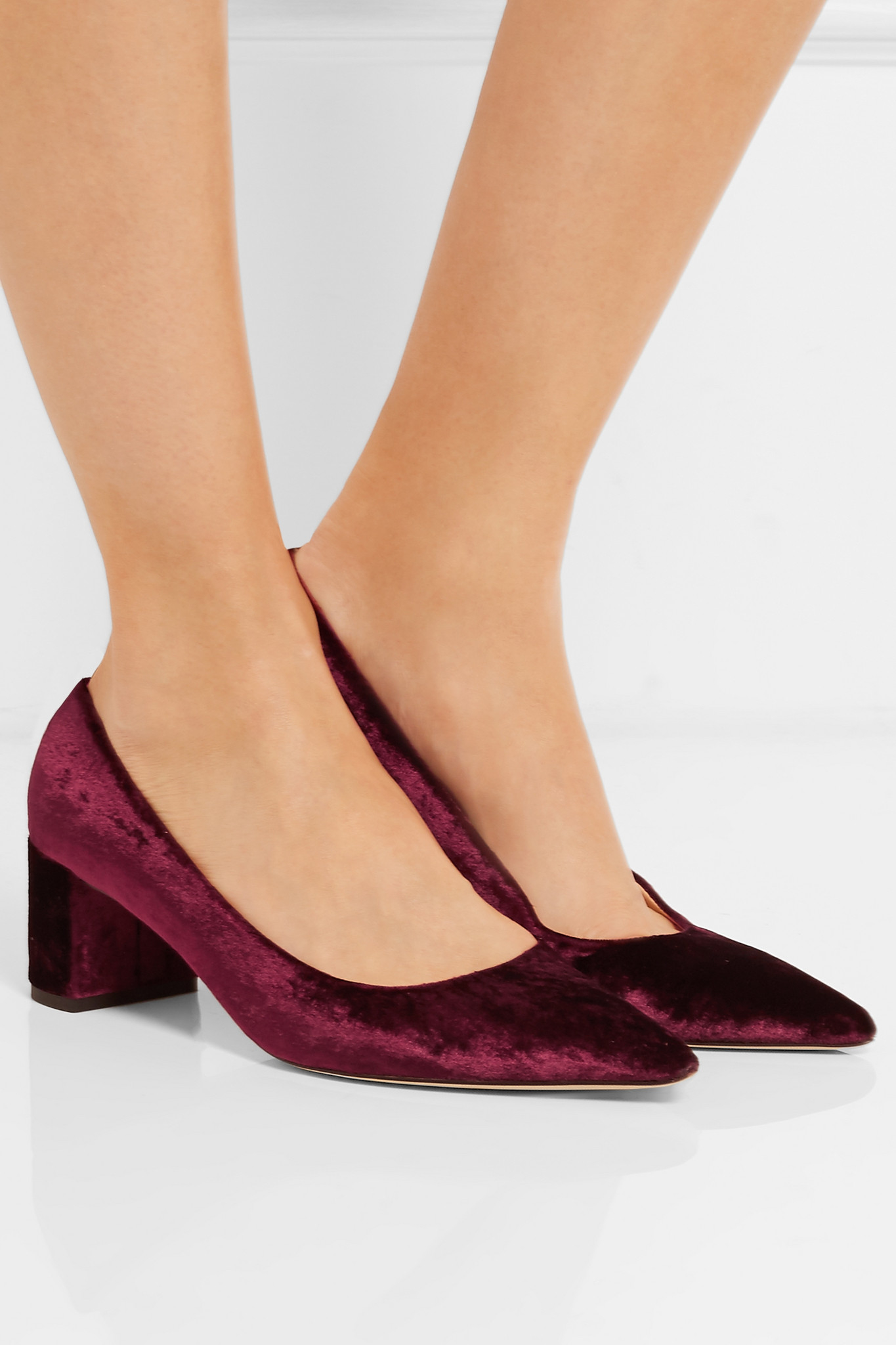 velvet pumps flat