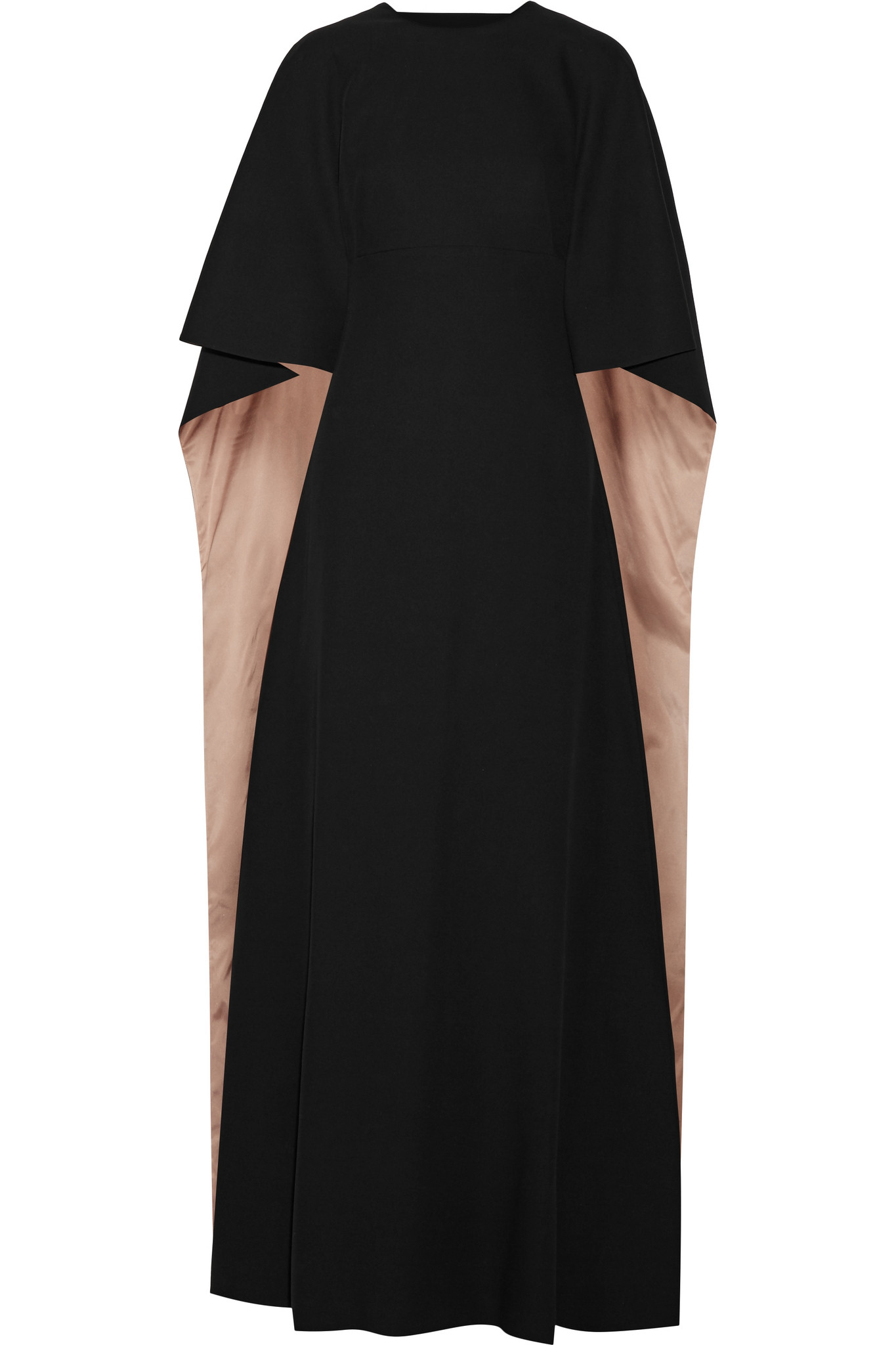silk cape gown