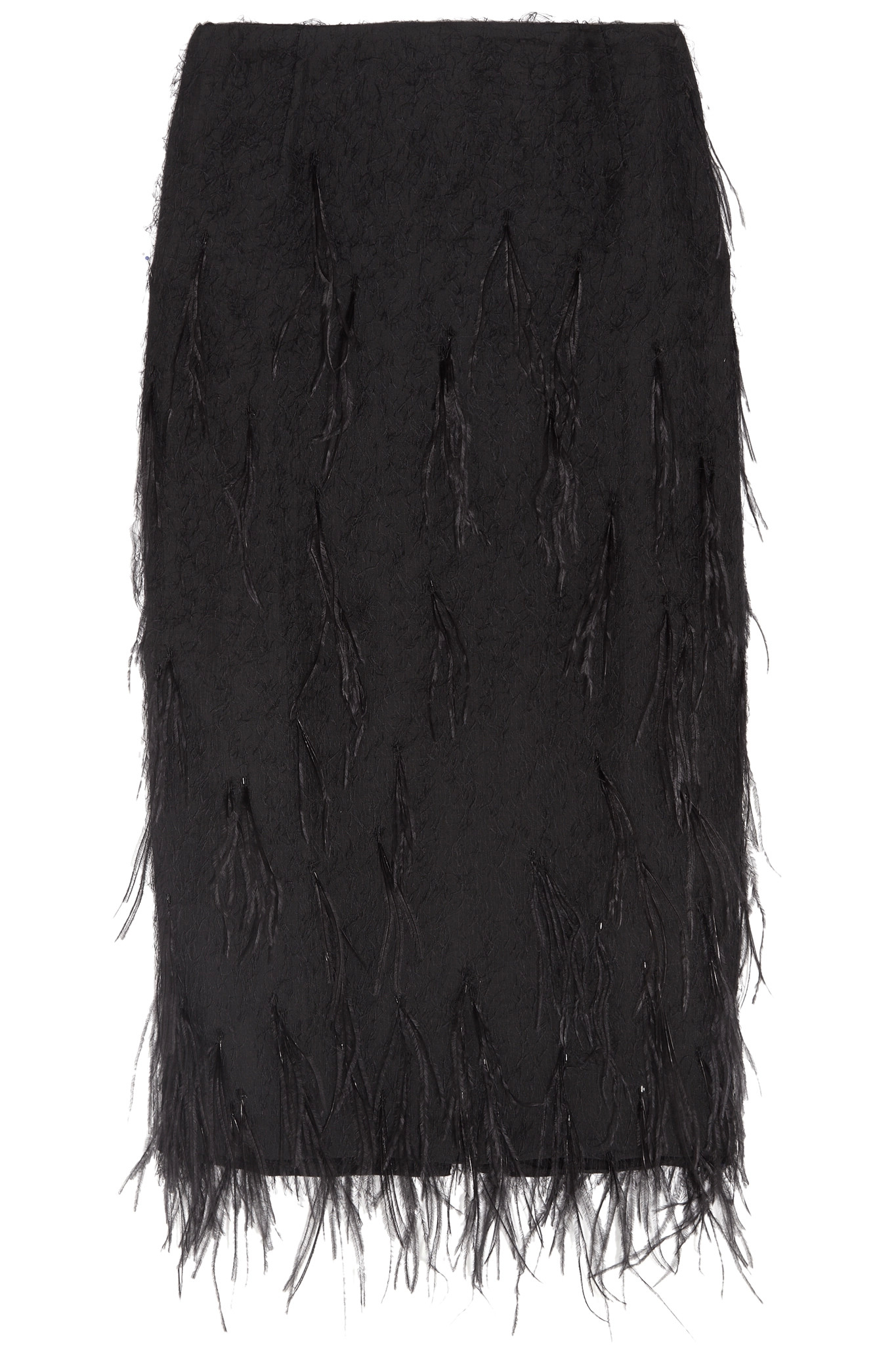Lyst - Jason wu Genuine Ostrich Feather Trim Skirt in Black