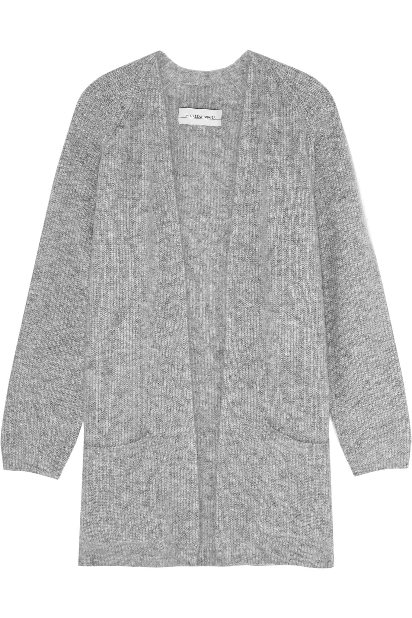 Lyst - By Malene Birger Belinta Brushed Ribbed-knit Cardigan in Gray