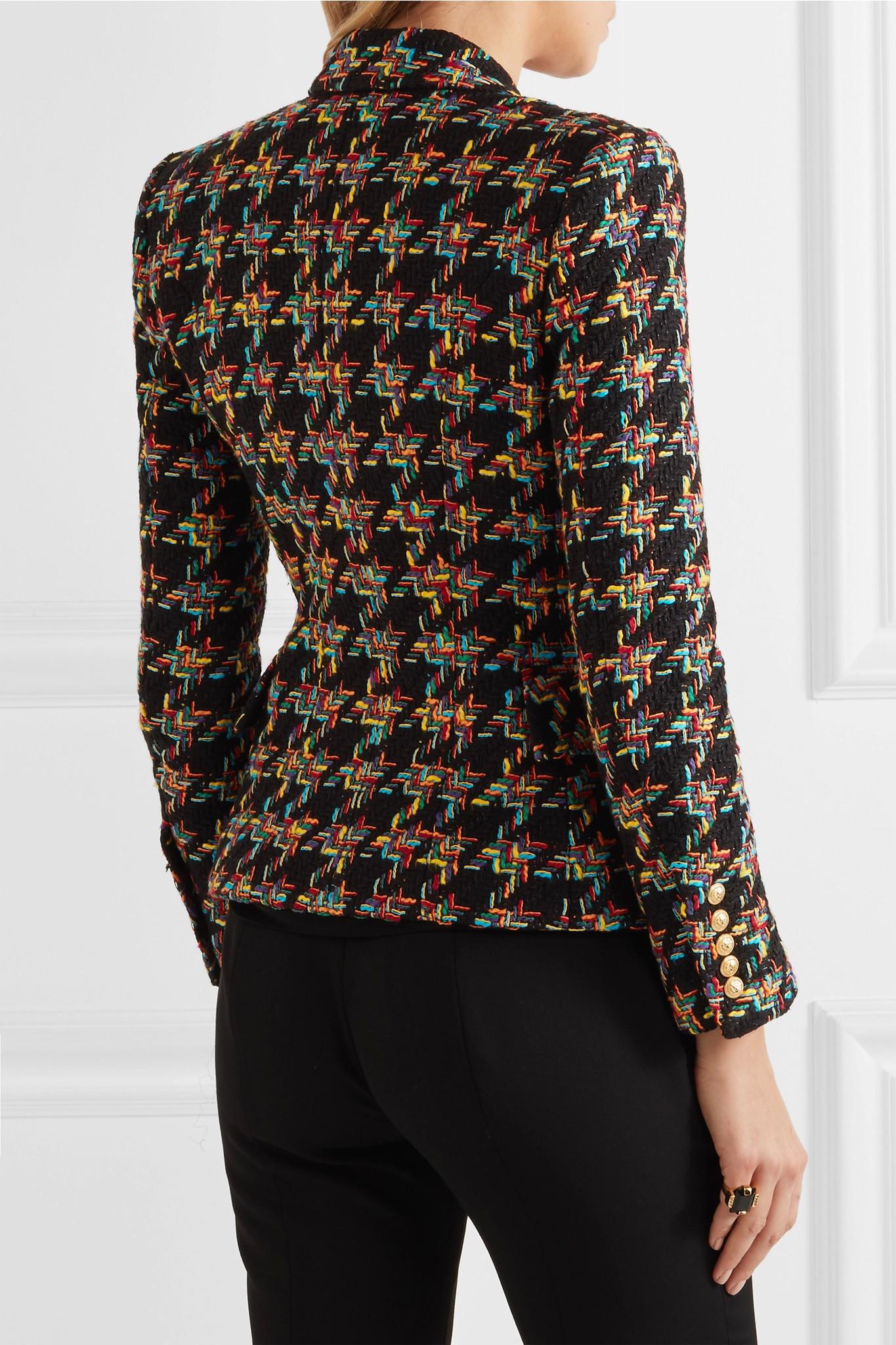 black tweed blazer outfit