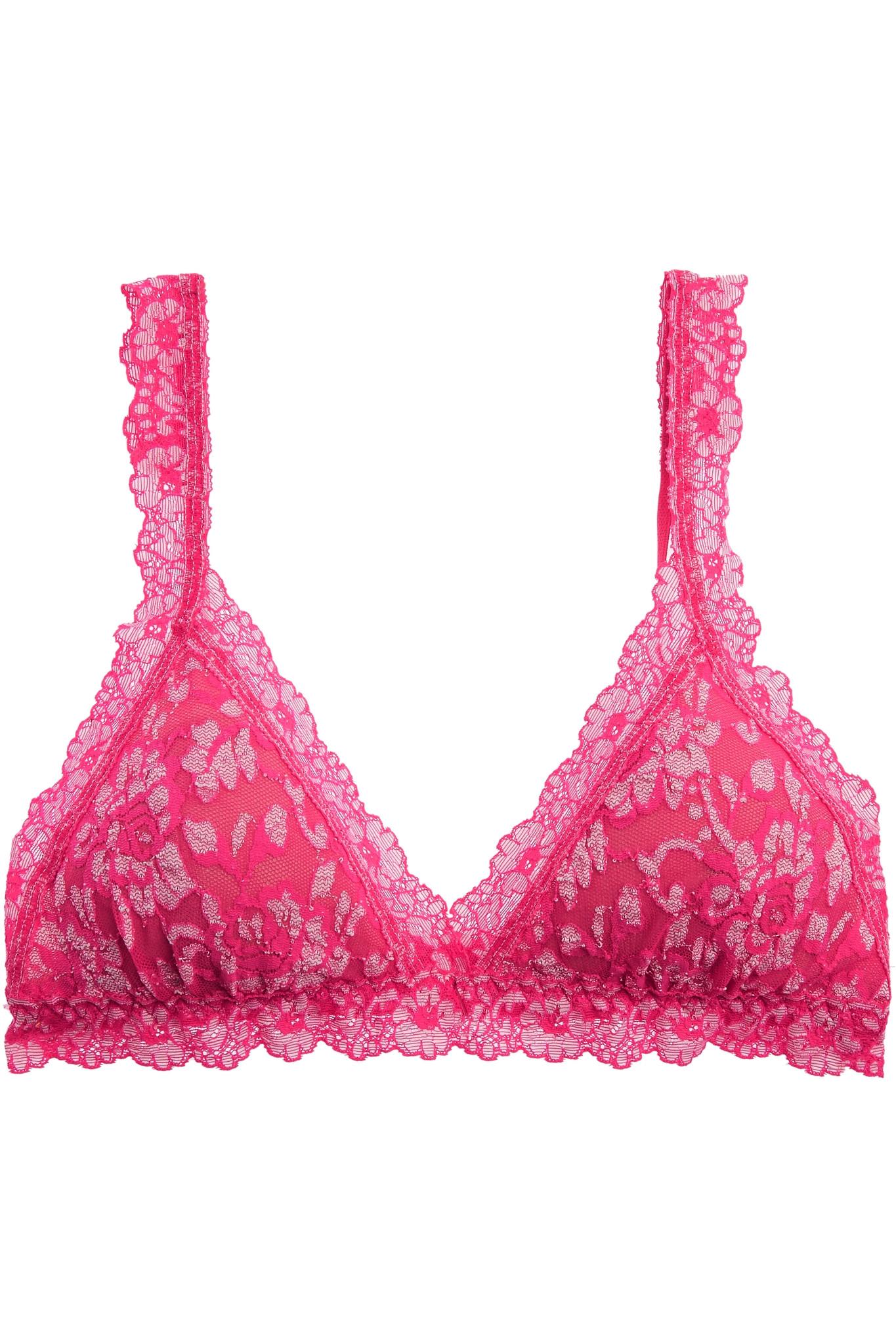 Hanky panky Signature Stretch-lace Soft-cup Bra in Pink | Lyst