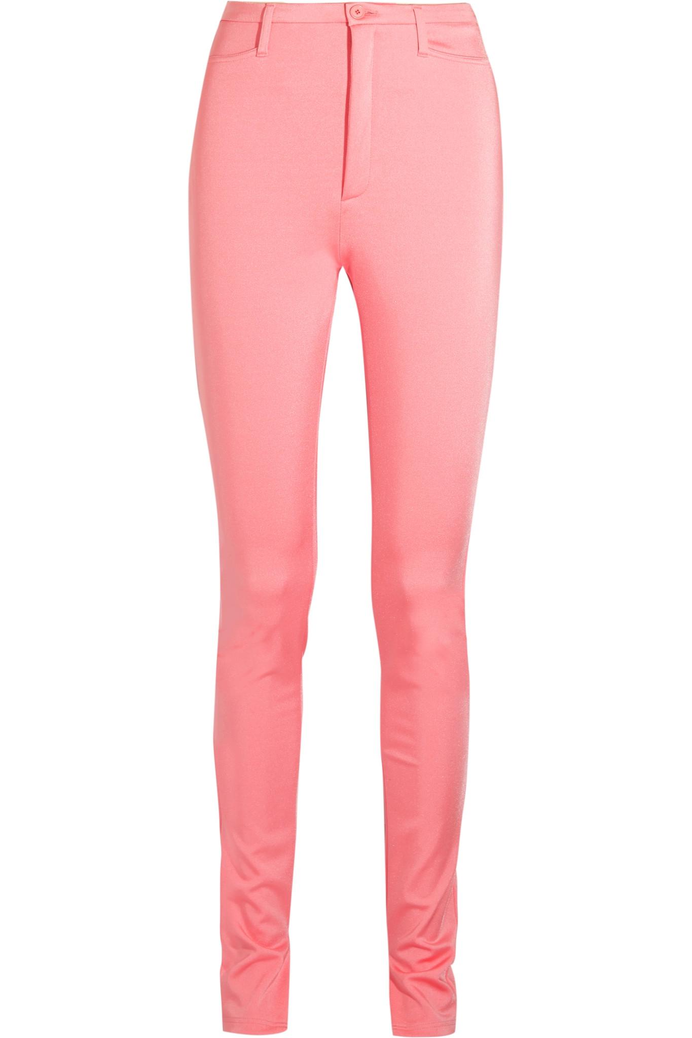 Lyst - Balenciaga Stretch-satin Skinny Pants in Pink