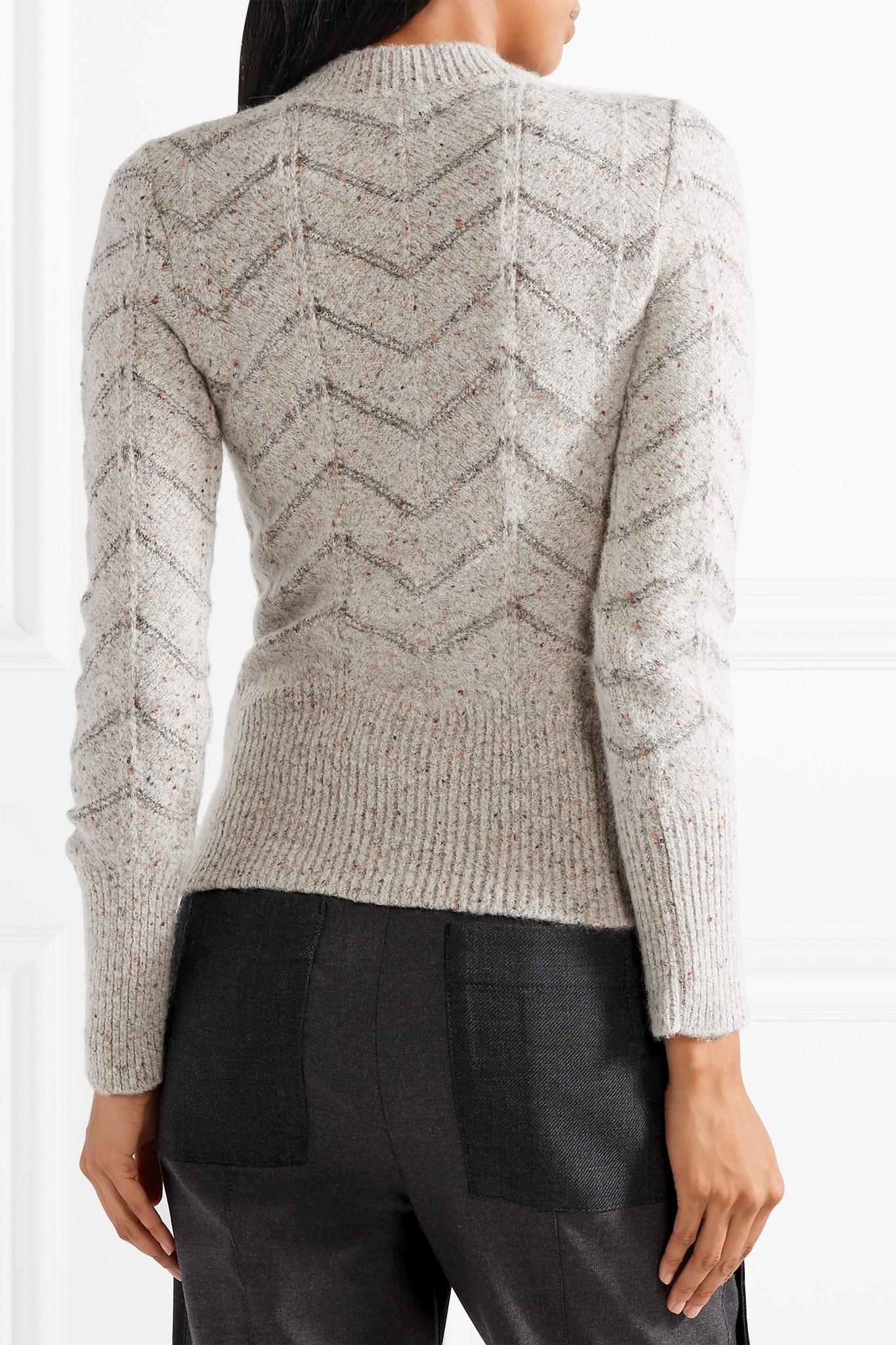 Isabel Marant Wool Elson Mélange Knitted Sweater in Light Gray (Gray ...