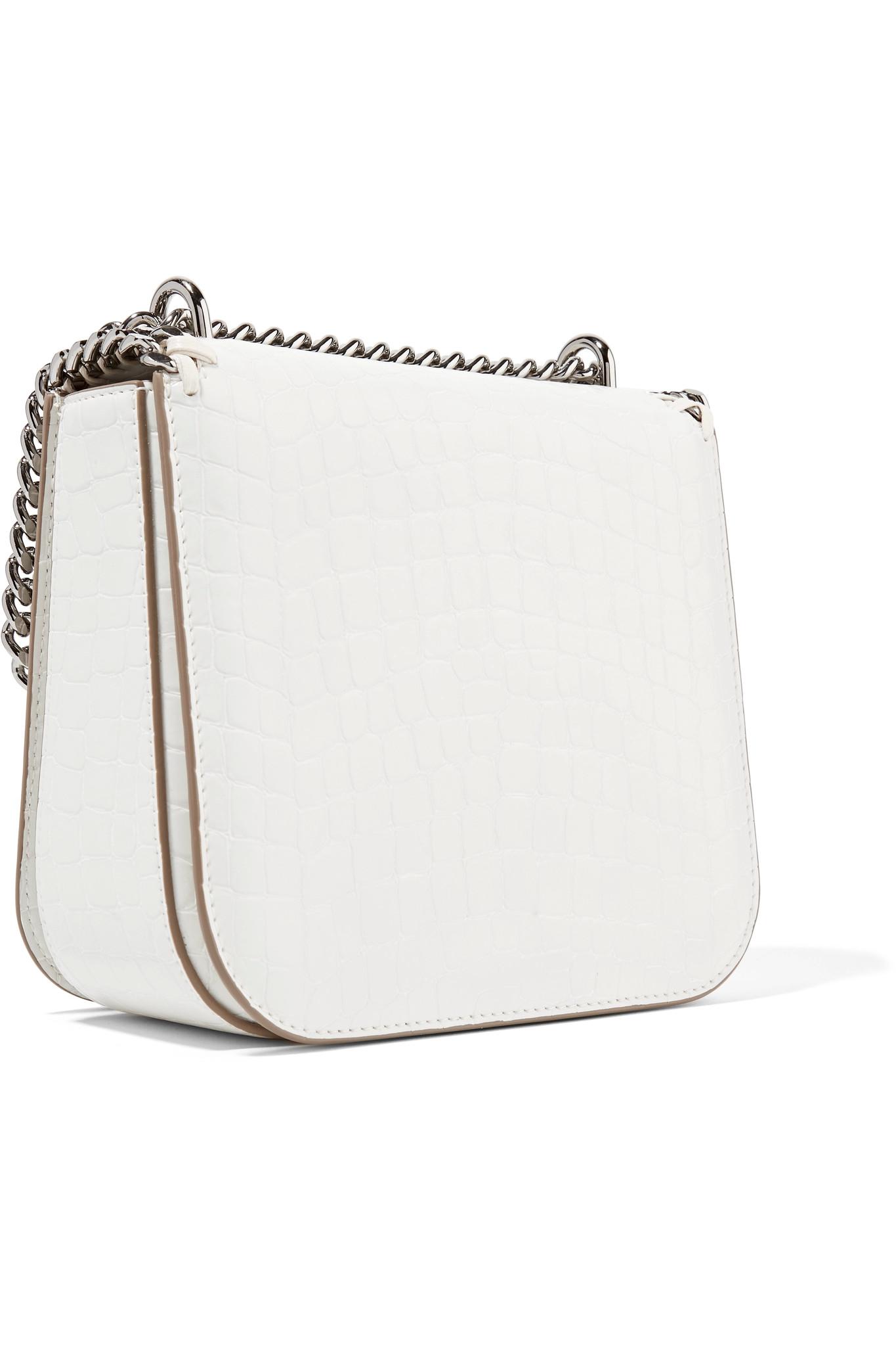 croc shoulder bag white