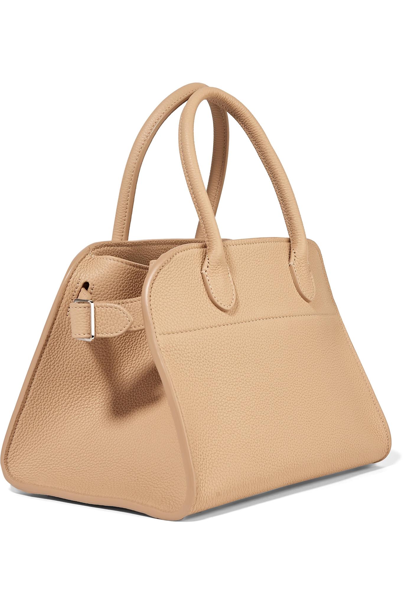 Lyst The Row Margaux 10 Buckled Texturedleather Tote in Natural