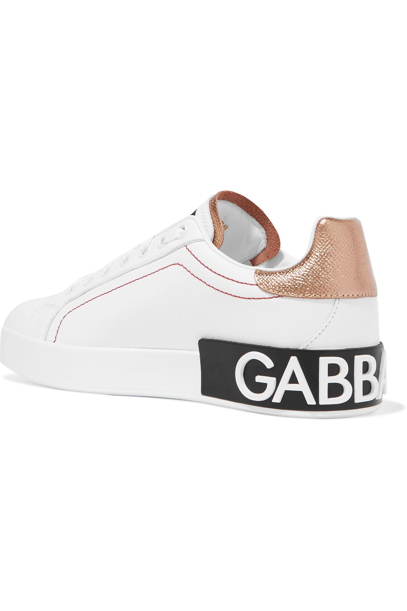 Download Dolce & Gabbana Leather Portofino Sneakers in White - Lyst