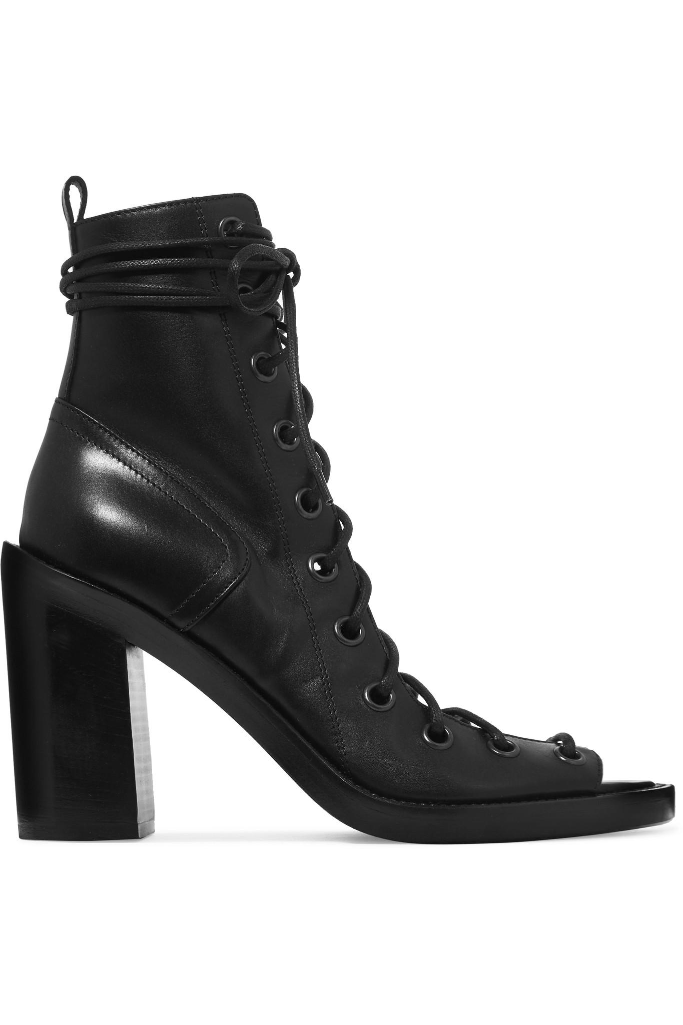 ann demeulemeester laced leather boots