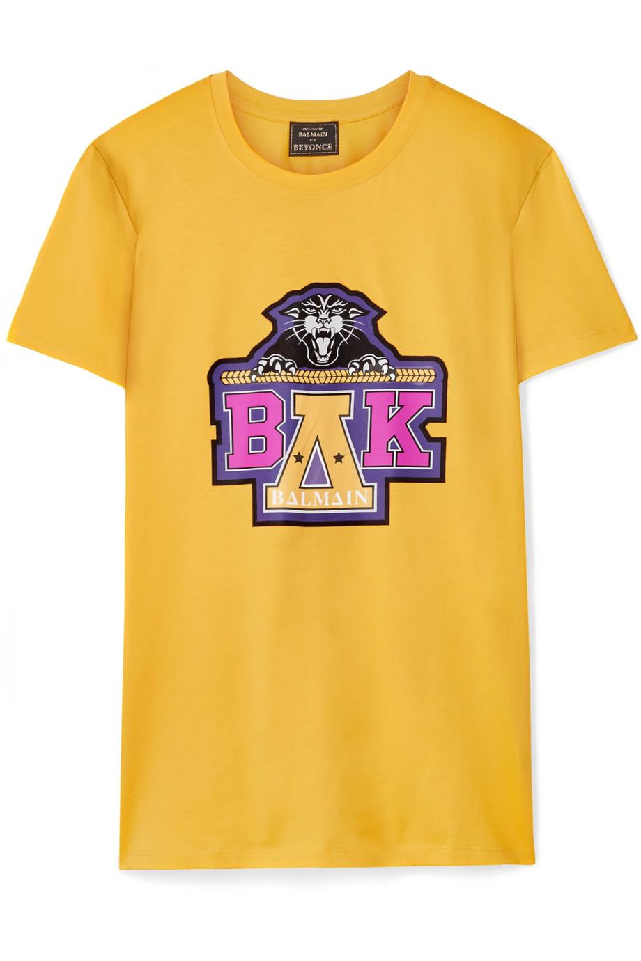 Lyst - Balmain + Beyoncé Coachella Printed Cotton-jersey T-shirt in Yellow