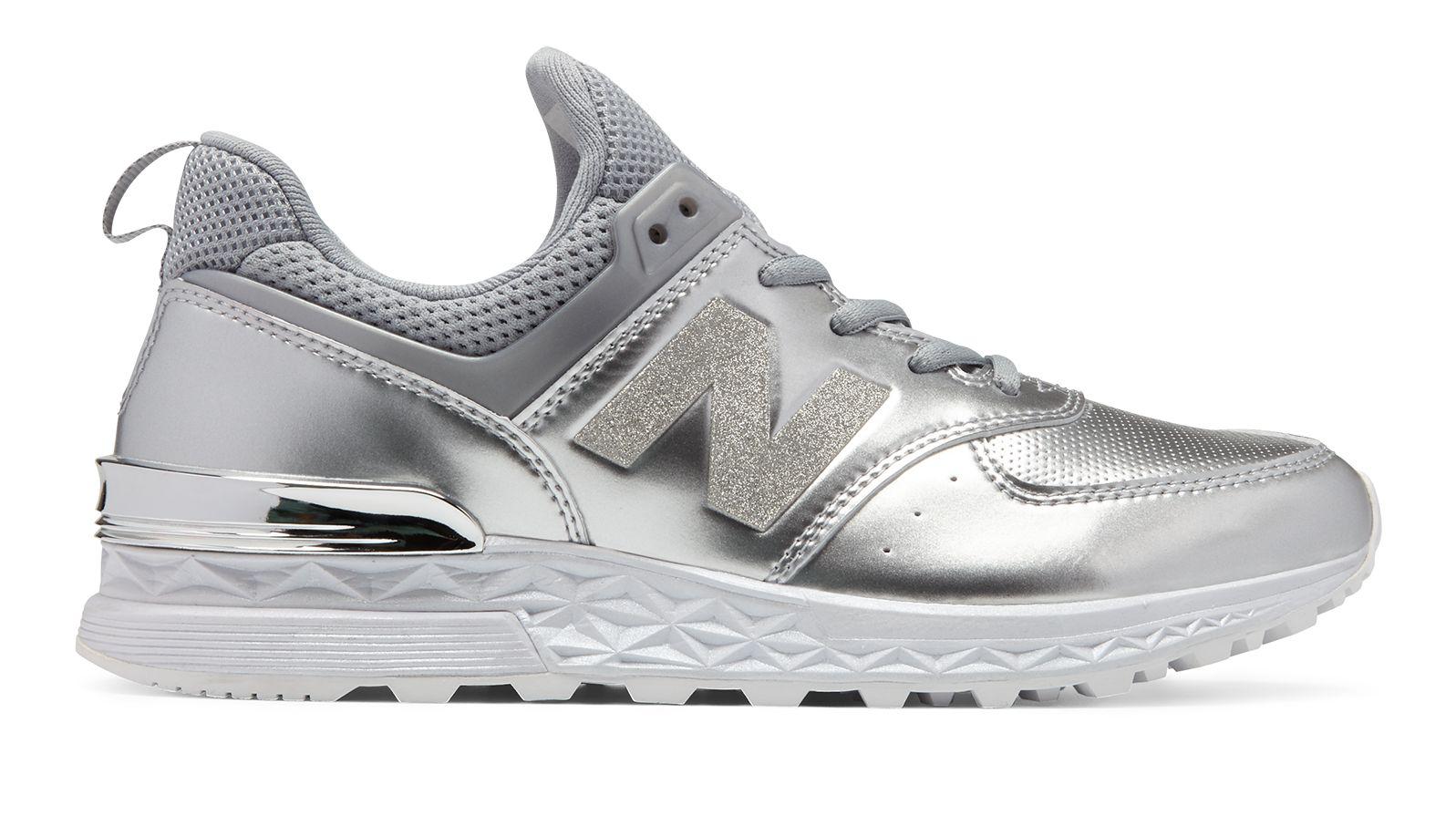 new balance 574 metallic silver new balance 574 metallic silver
