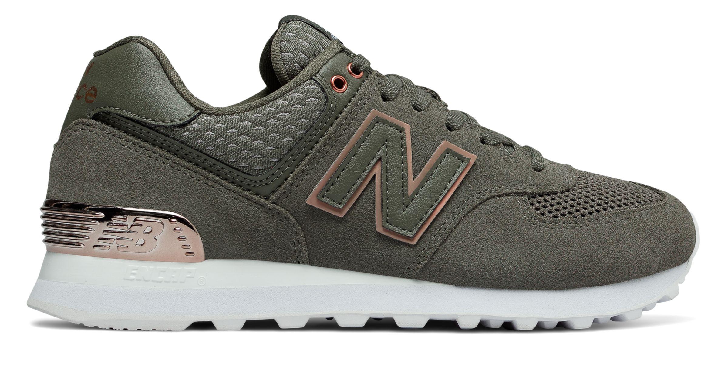 New Balance Green 574 All Day Rose New Balance Green 574 All Day Rose