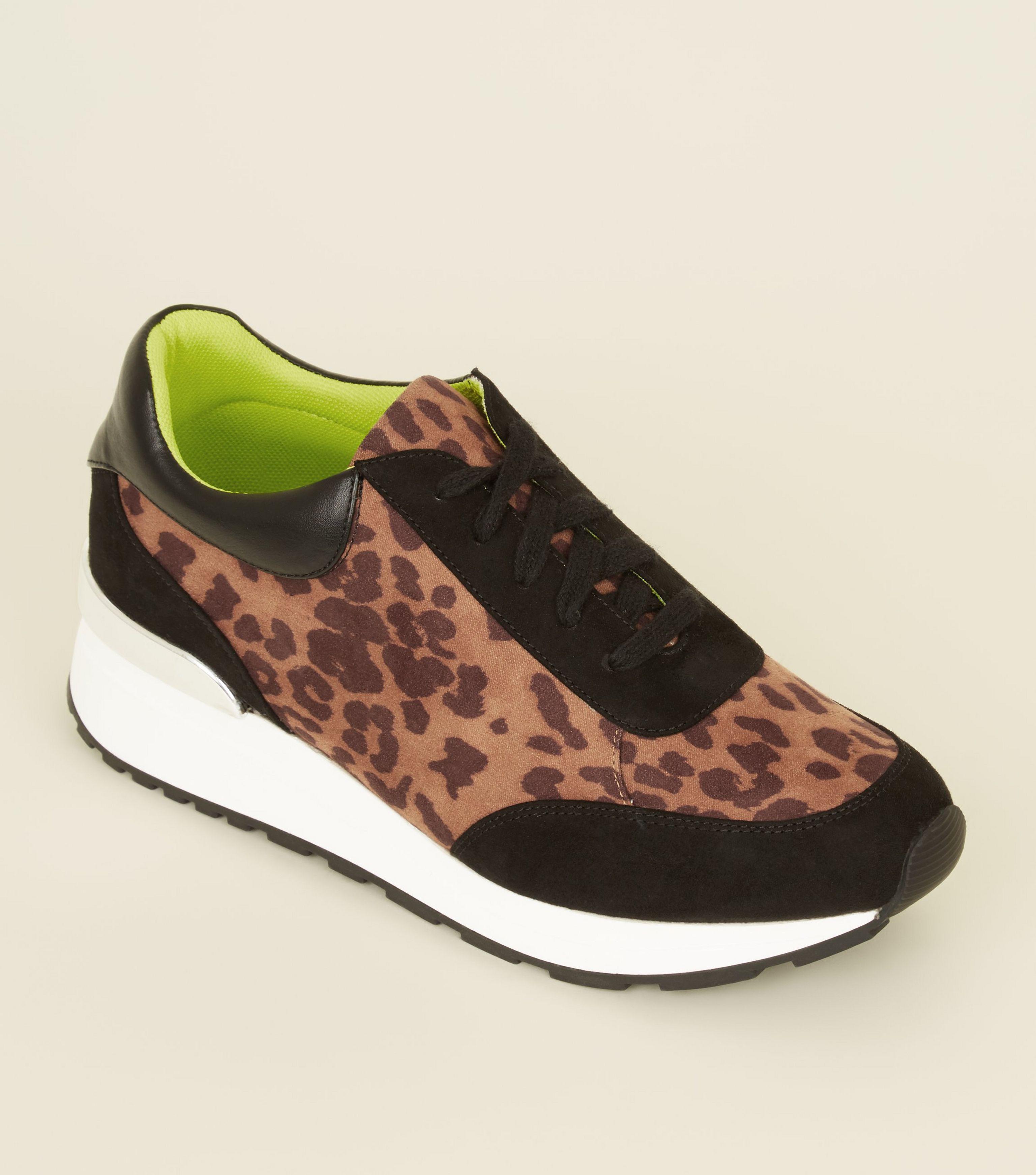 leopard print chunky trainers