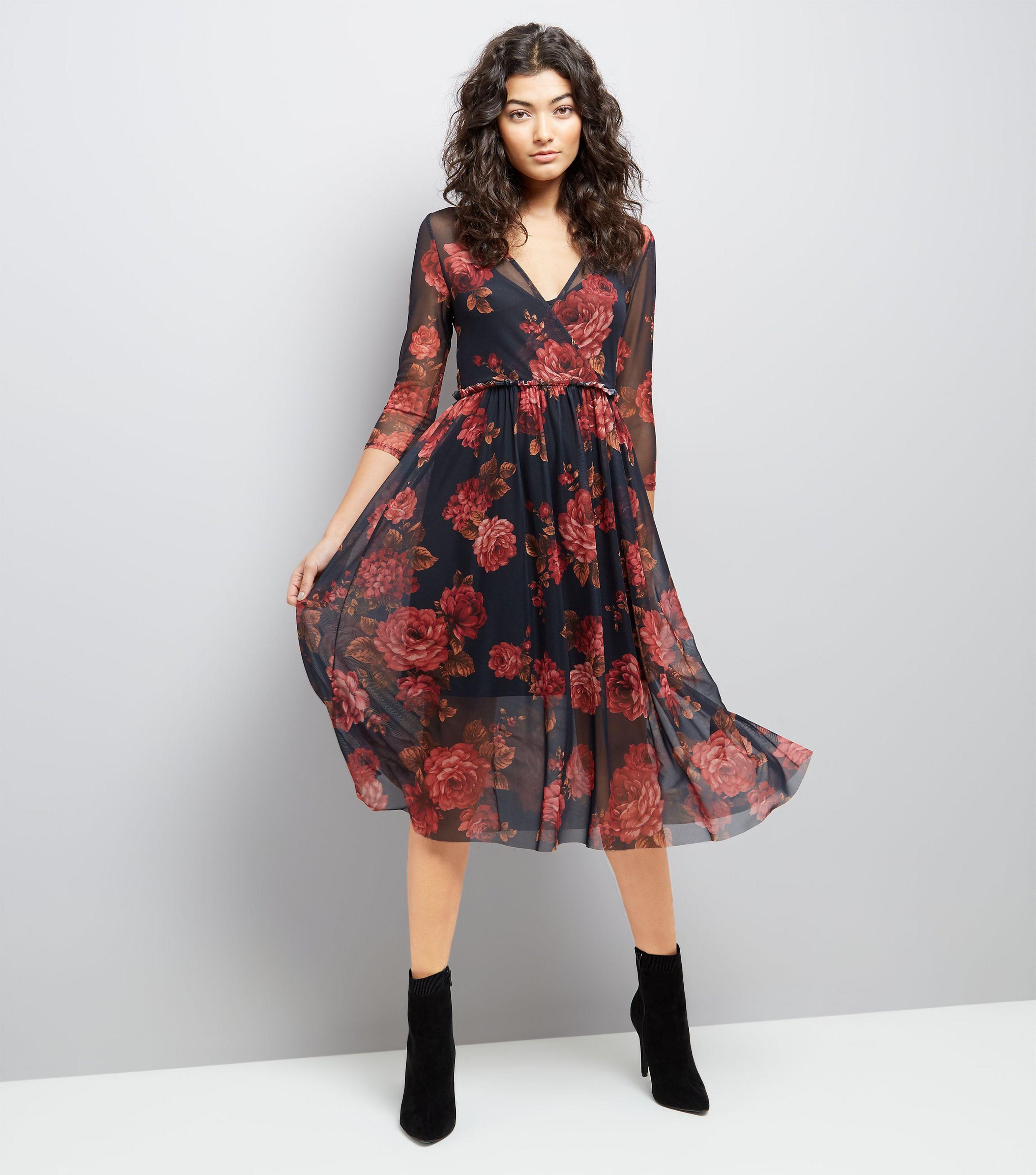 new look floral midi dress