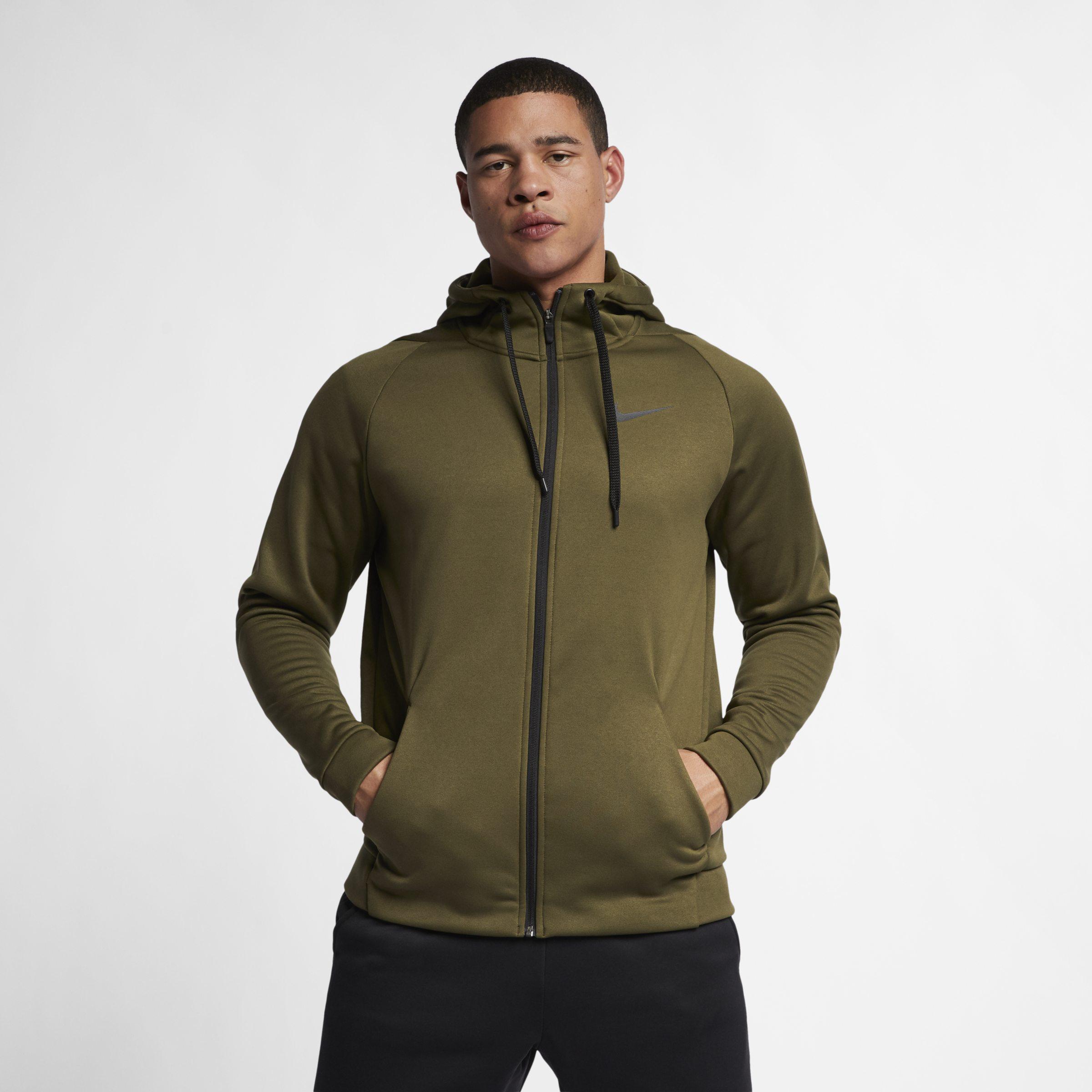 Nike Dri-fit Therma Full-zip Training Hoodie in Green for Men - Lyst