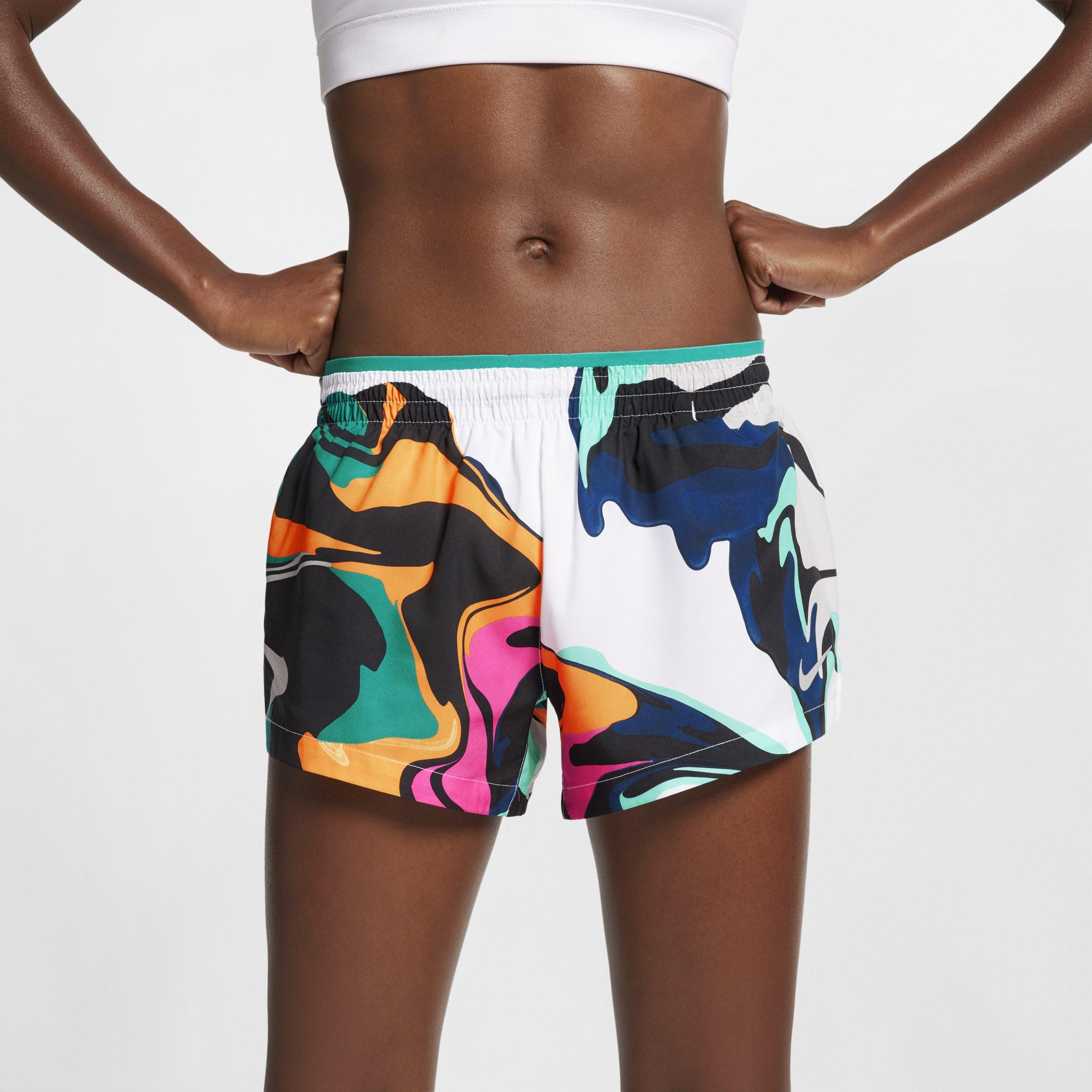 white nike running shorts