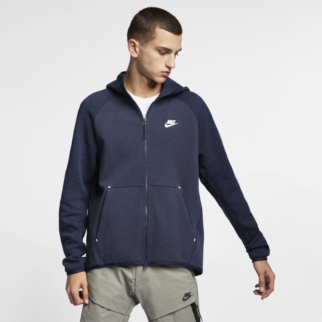 Nike Sportswear Tech Fleece Full-zip Hoodie in Blue for Men - Lyst