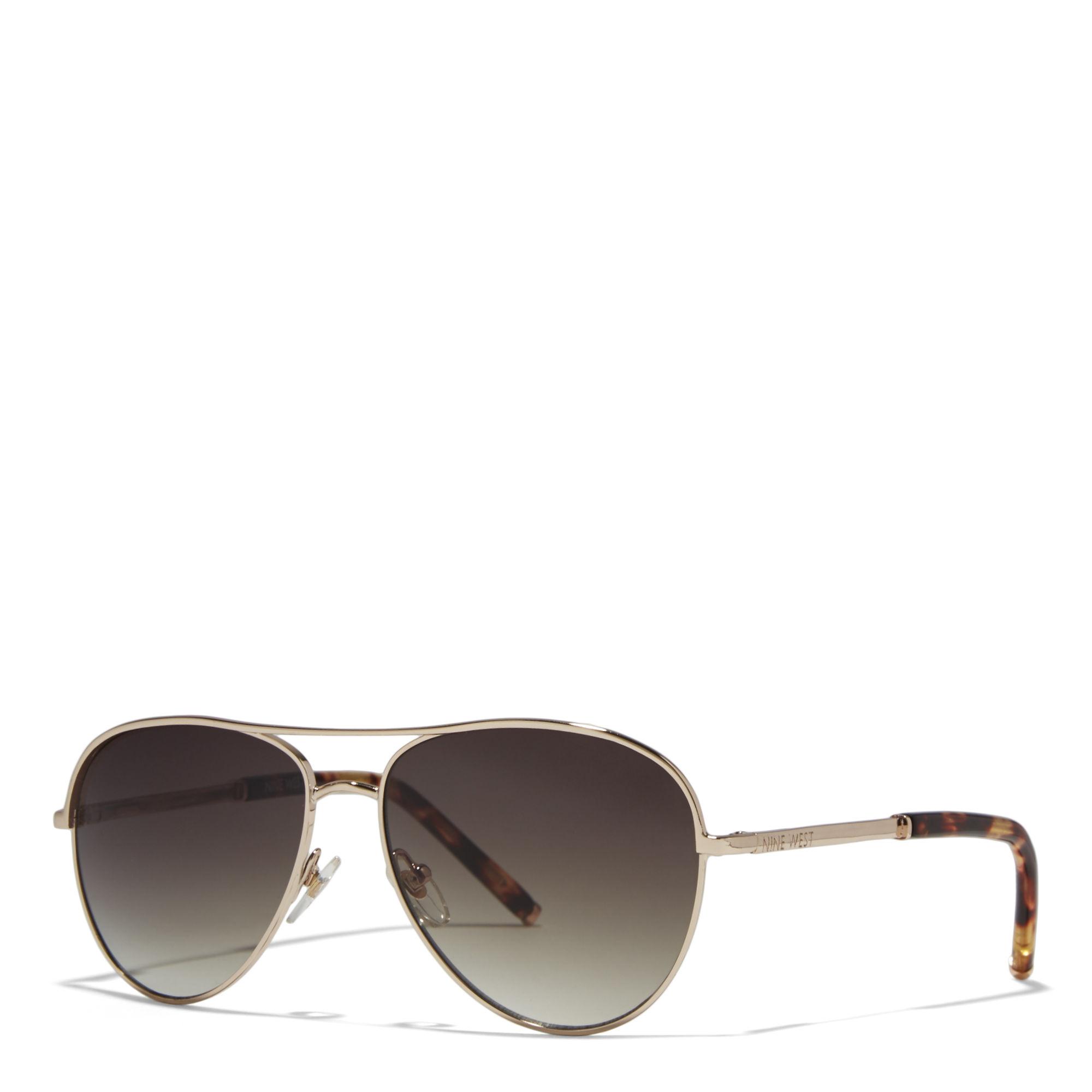 Lyst - Nine West Aviator Sunglasses in Metallic