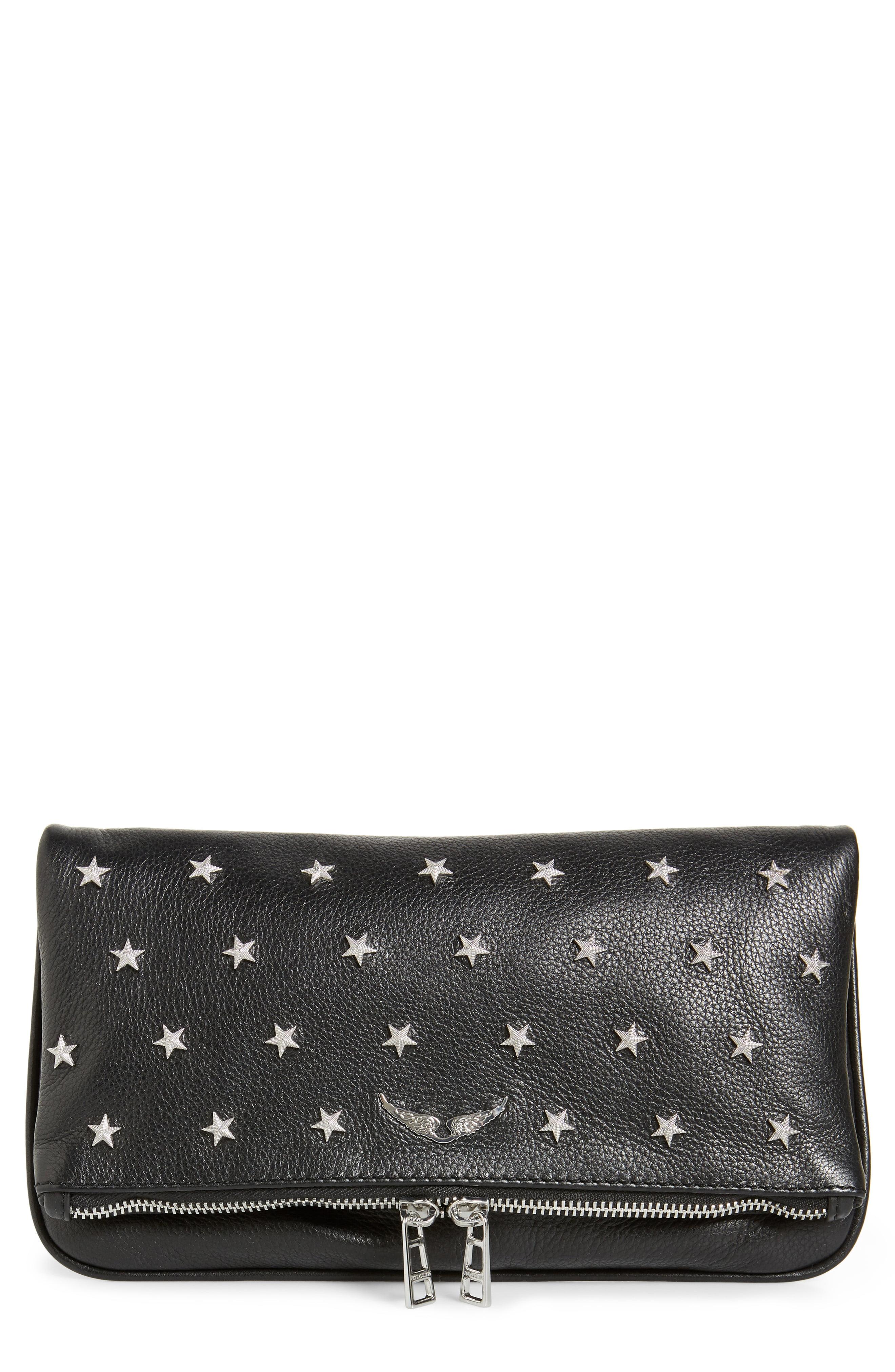 Lyst - Zadig & Voltaire Rock Star Studded Leather Clutch in Black
