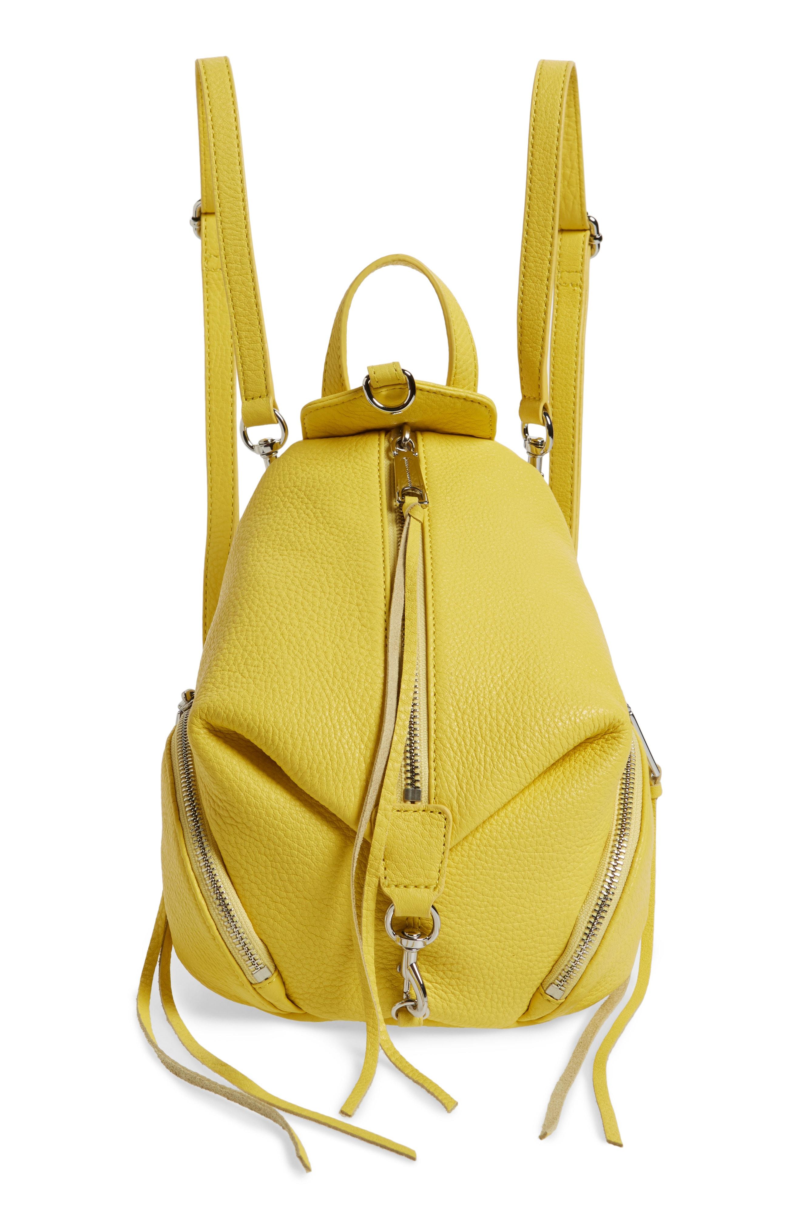 Lyst - Rebecca Minkoff Mini Julian Pebbled Leather Convertible Backpack ...