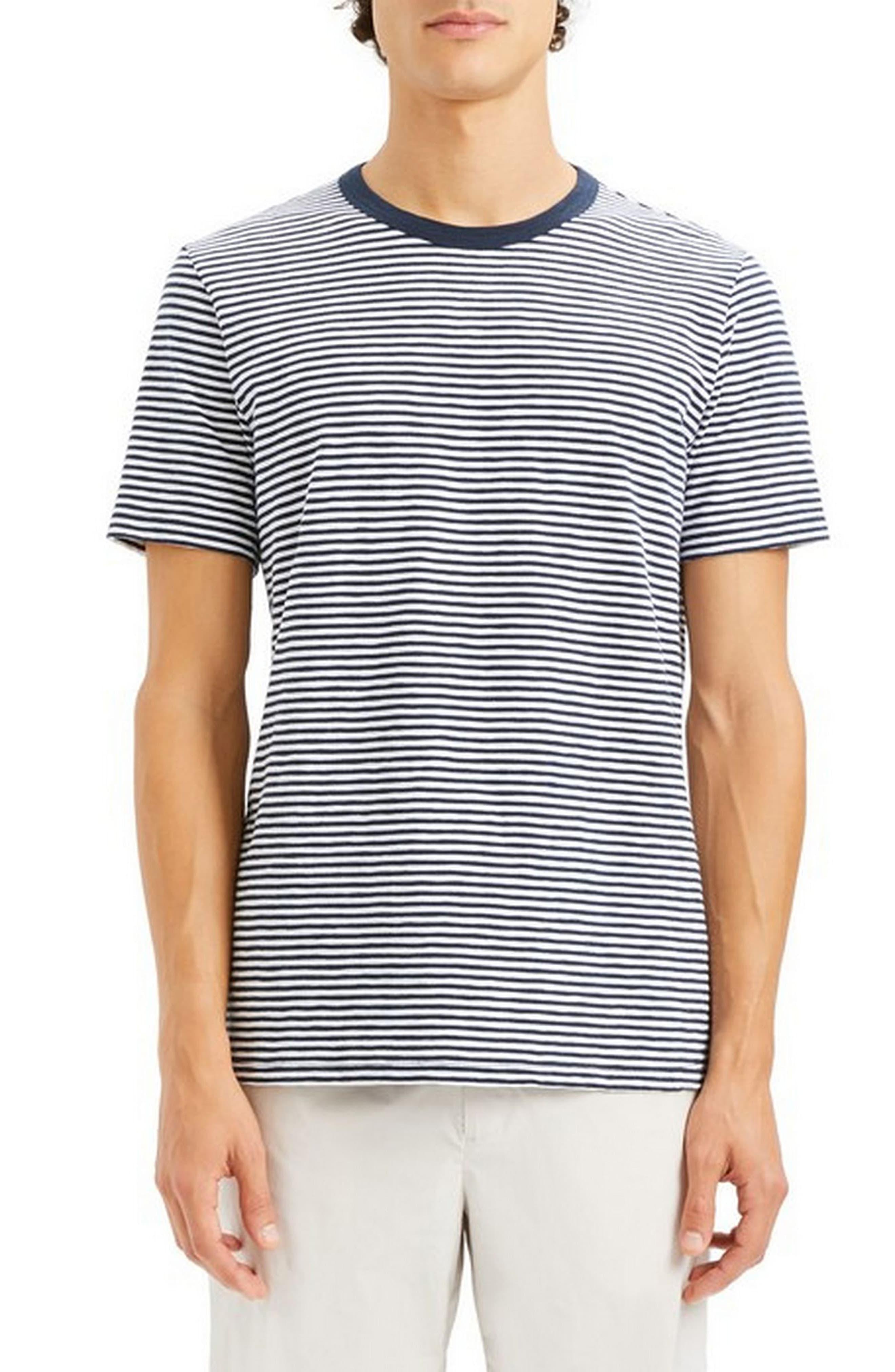Theory Essential Cosmo1 Stripe T-shirt in White for Men - Lyst