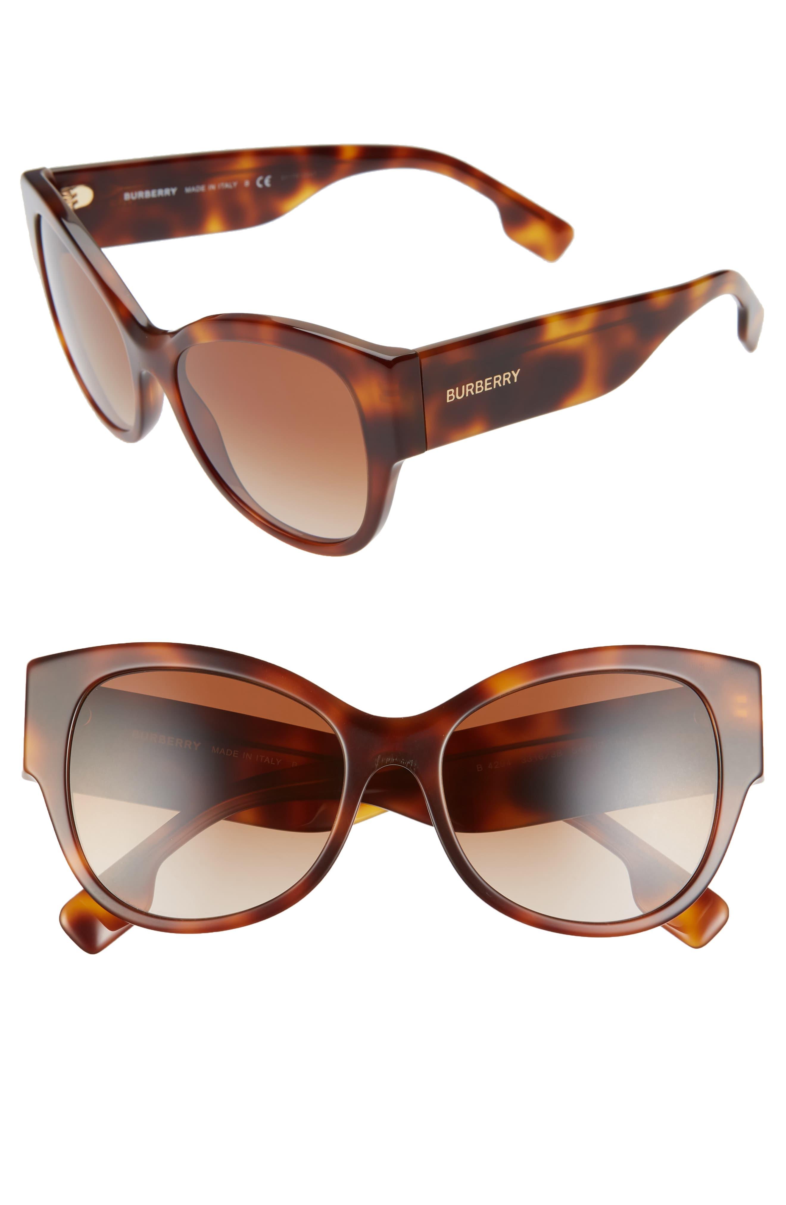 Burberry 54mm Butterfly Sunglasses - Light Havana/ Brown Gradient in ...