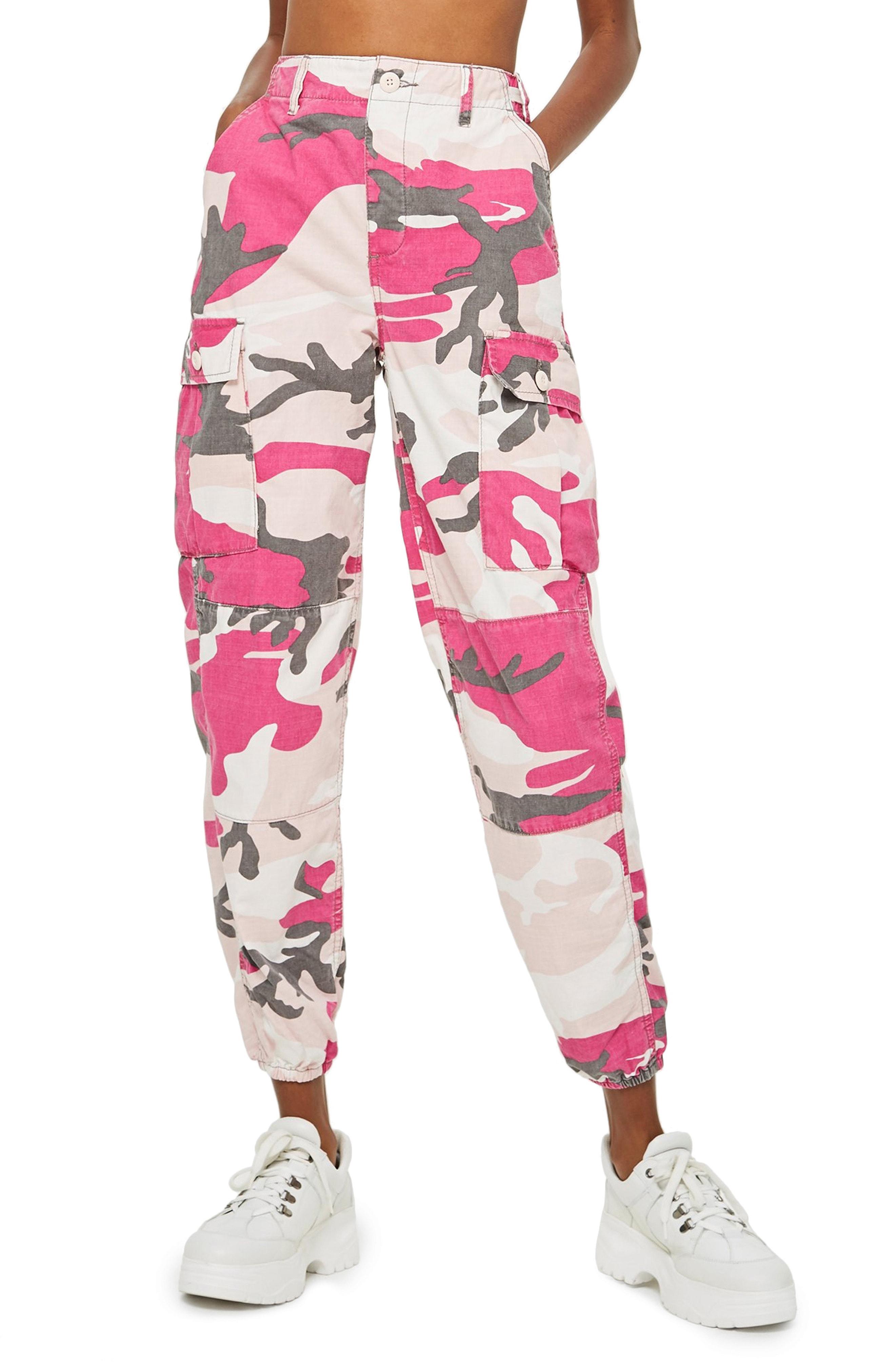 Lyst - Topshop Camo Trousers in Pink